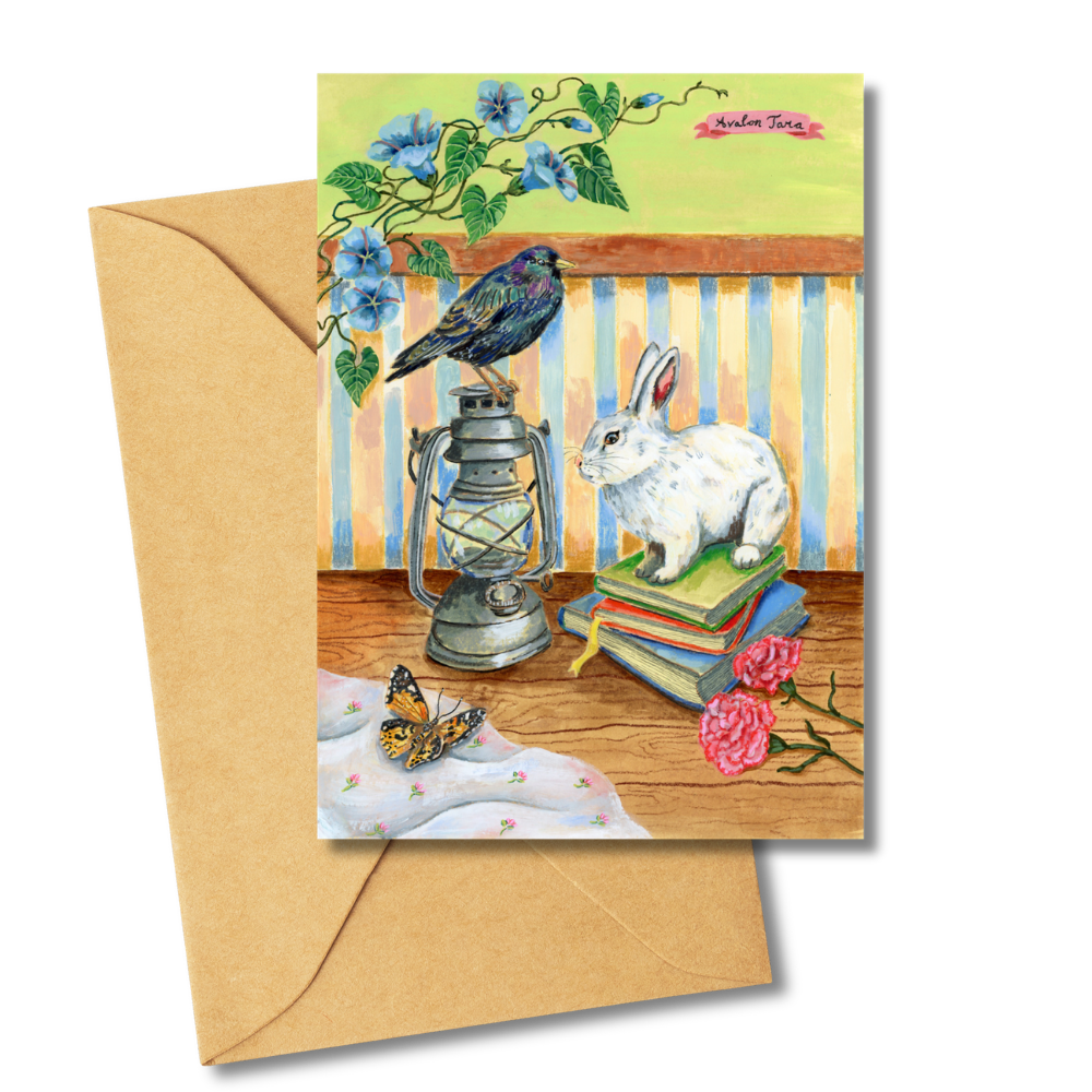 Rabbit and Sparrow Card