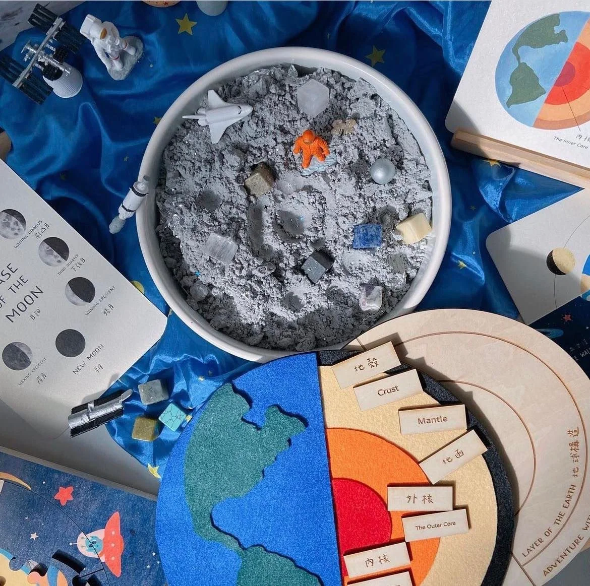 歪國小孩是這樣玩五感｜五感素材 Little Creator｜太空採礦｜地球地質｜蜜蜂🐝 + 甲蟲🐞 教具套組｜