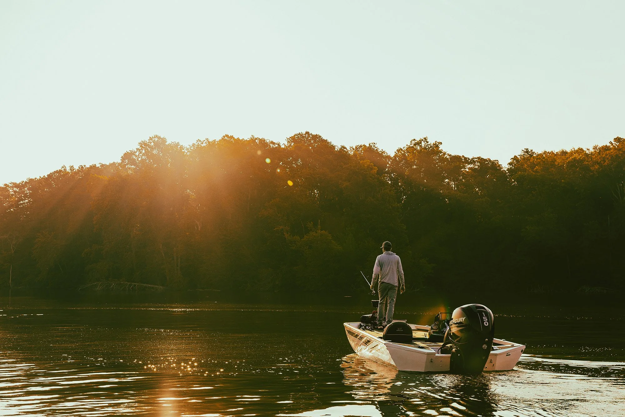 Fishing on Tellico Lake at sunrise