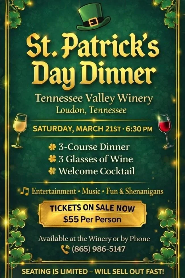 St. Patrick's Day Dinner at Tennessee Valley Winery 