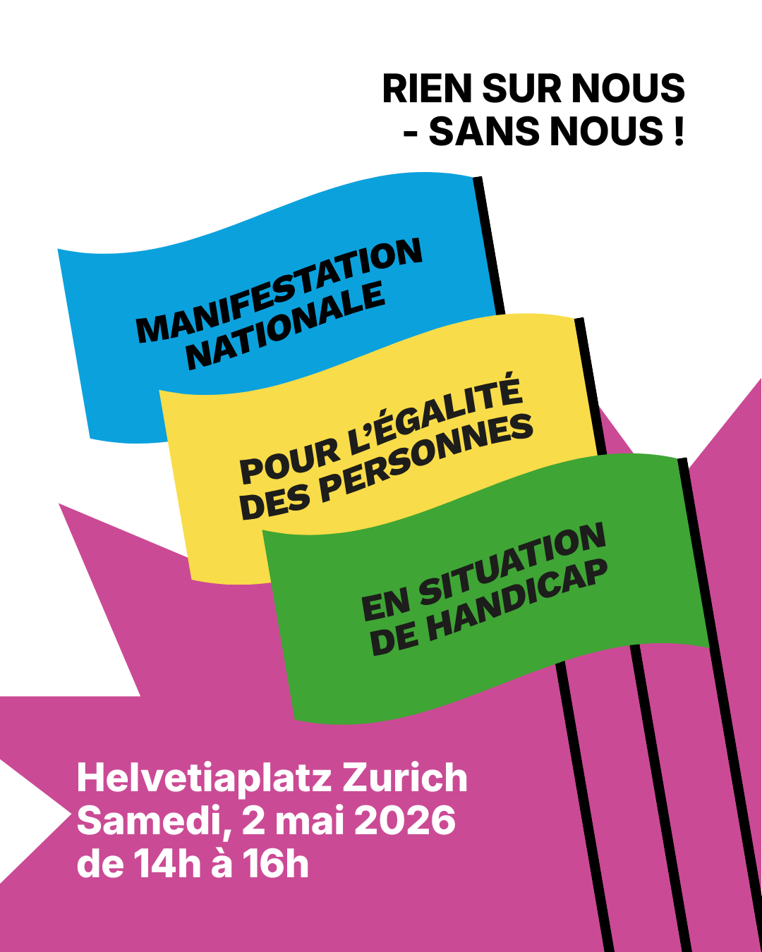 Affiche de la manifestation du 2 mai 2026 à Zurich