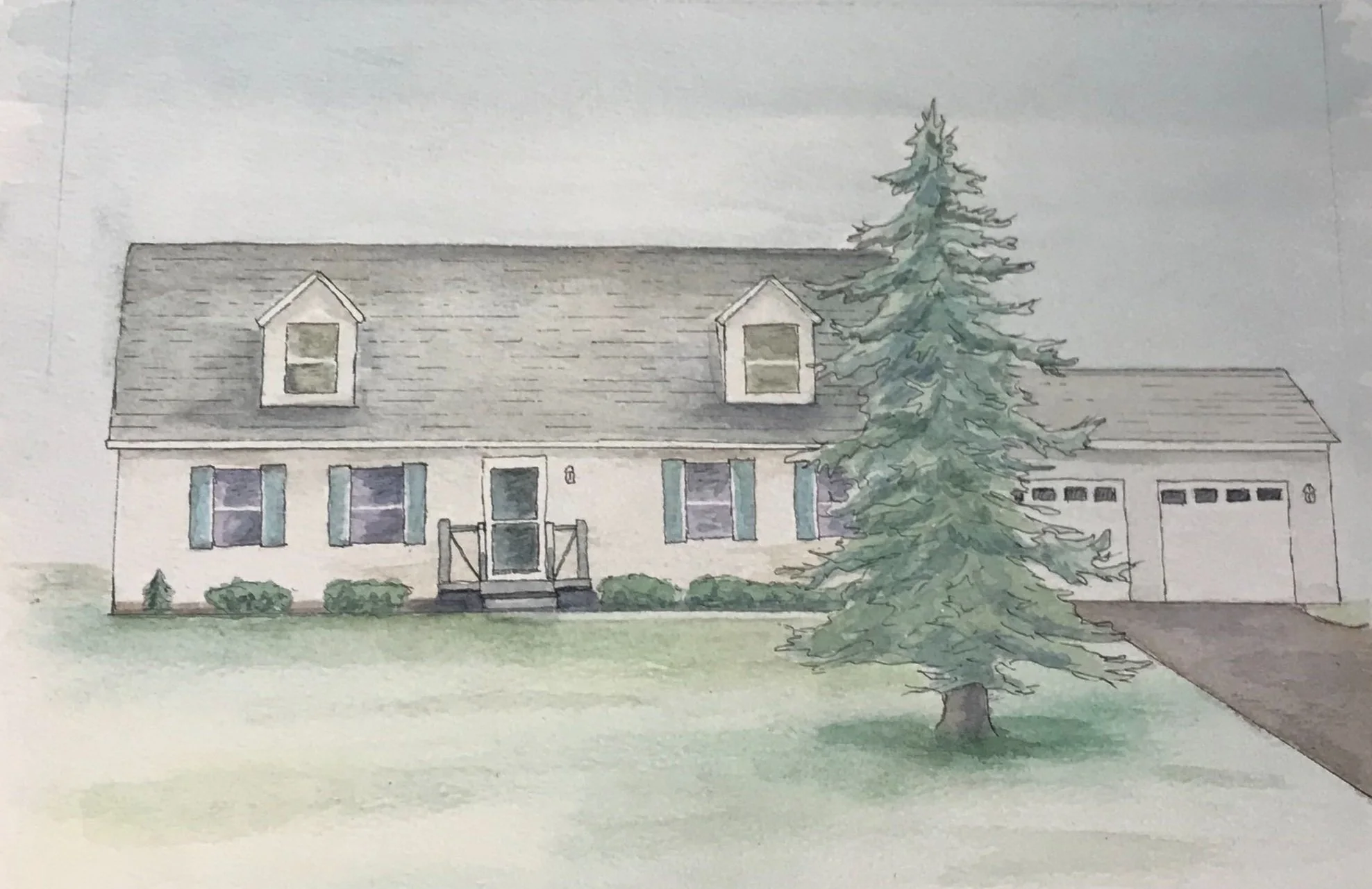 Wasch House, Watercolor, 2021