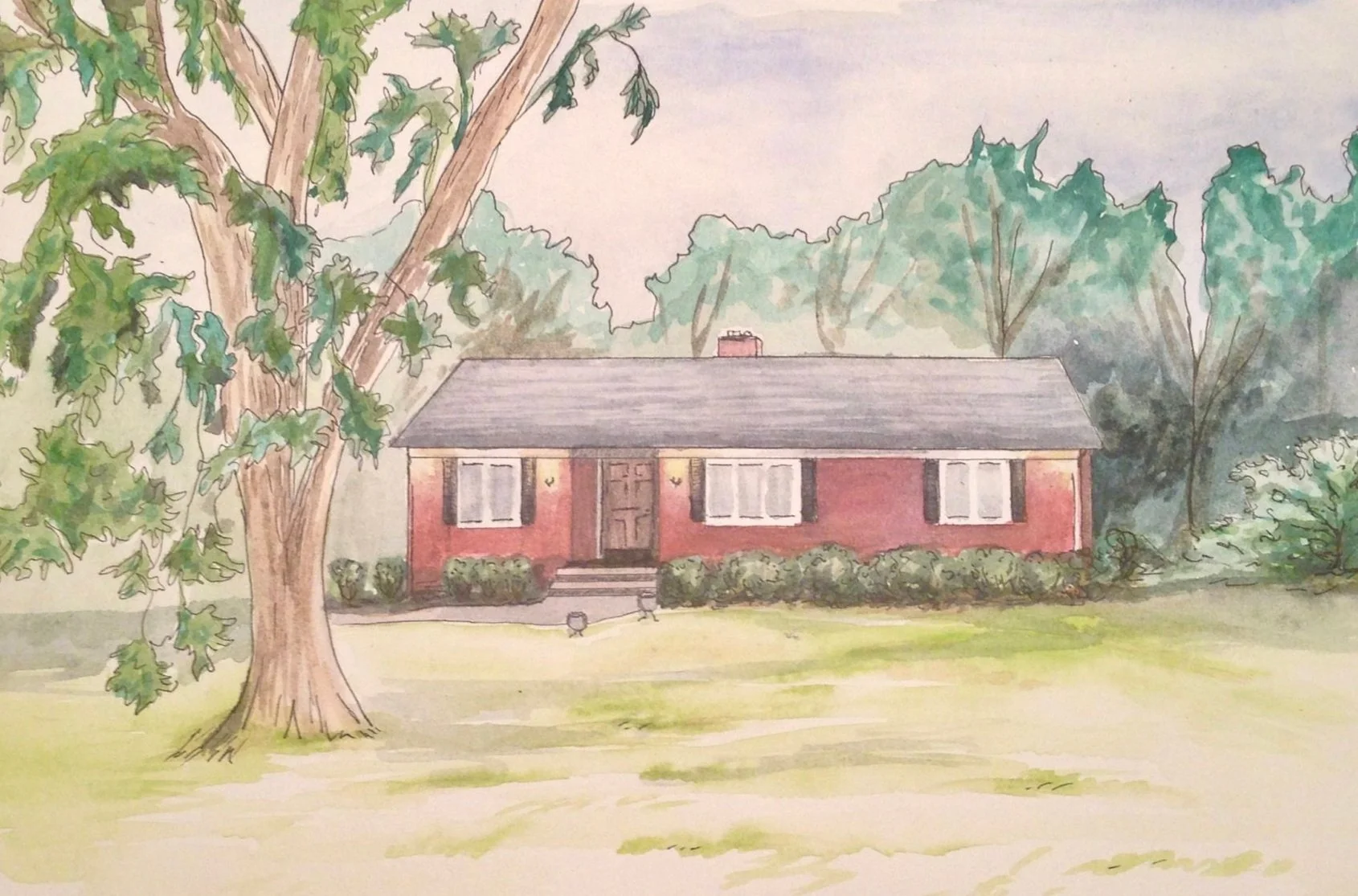 Milam House, Watercolor, 2013