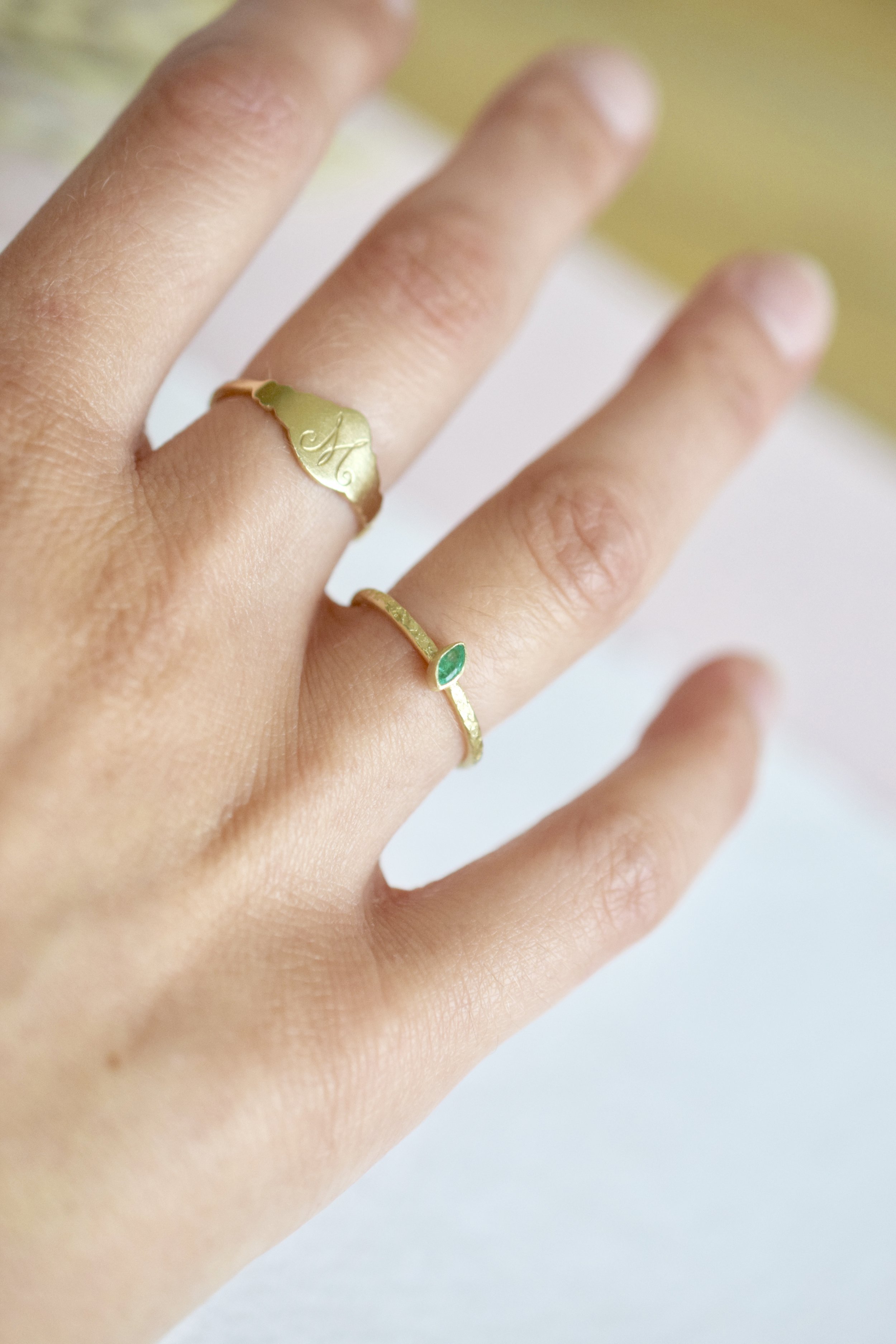 fijne ring smaragd goud