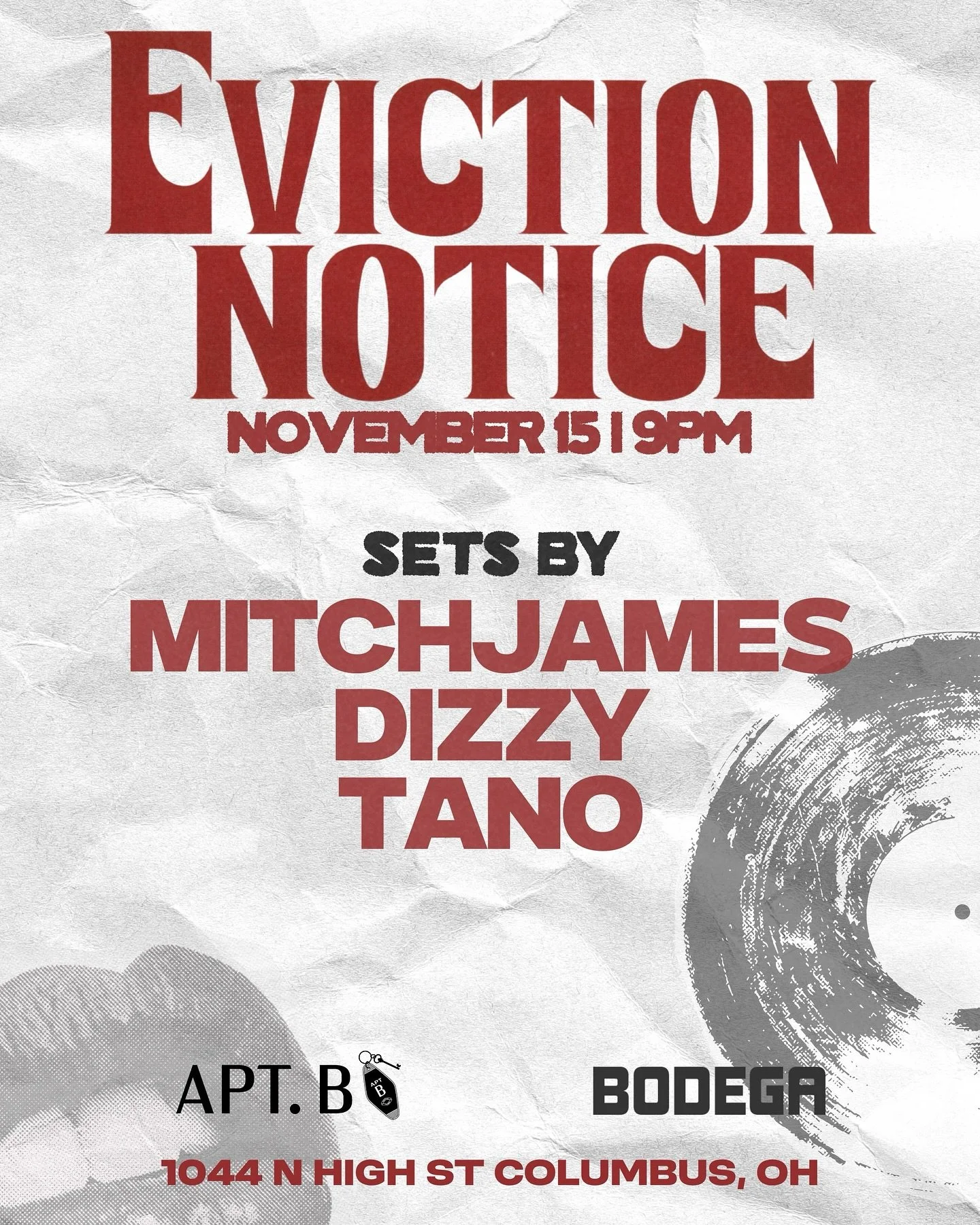 Eviction Notice is back. This Saturday 9p-2a. RSVP link in bio