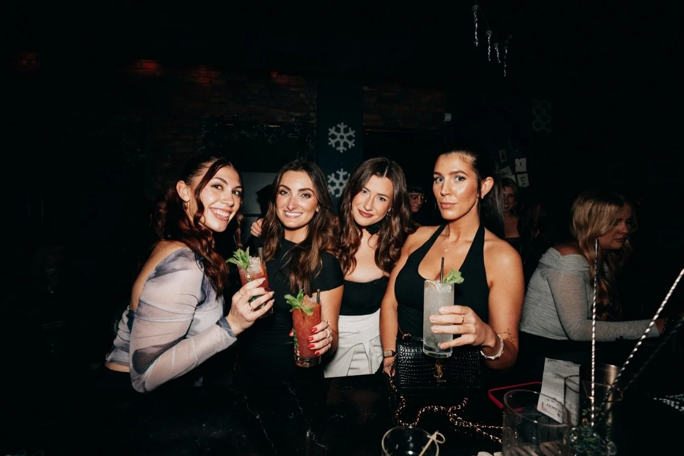 Seasons Greetings! We will be closed through Thursday for the holiday but there will be no silent nights this weekend. Friday we will be back at it with happy hour from 6-7pm and Girls Night starting at 9pm with $5 Espresso Martinis.