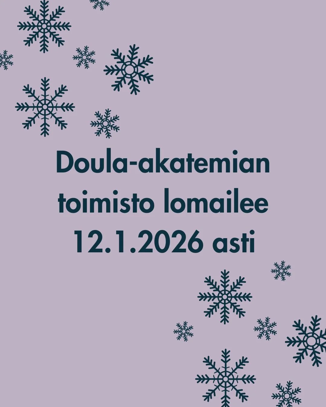 T&auml;&auml;ll&auml; lomaillaan jo! 😎

Palaan takaisin somen ja s&auml;hk&ouml;postien &auml;&auml;reen 12.1. alkavalla viikolla.

Loman aikana l&ouml;yd&auml;t tietoa Doula-akatemian tapahtumista, koulutuksesta ym. osoitteesta www.doula-akatemia.f