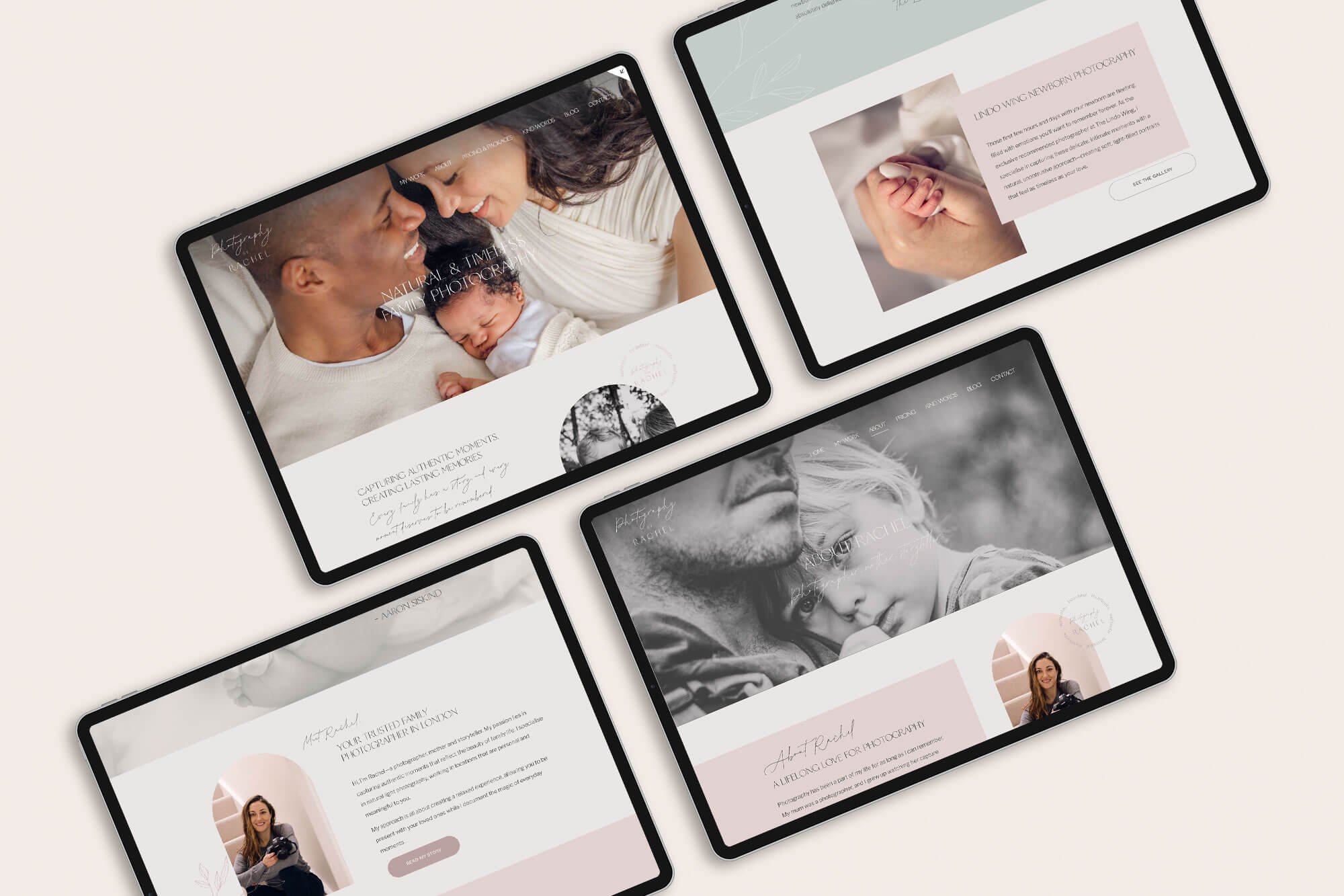 luxury website design for family photographer