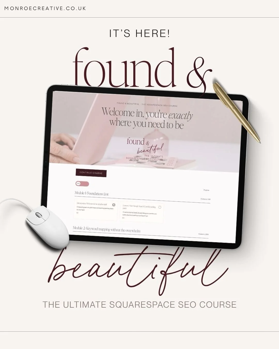 It&rsquo;s here! 🎉 Comment &ldquo;DISCOUNT&rdquo; and I&rsquo;ll send you the link to sign up for your discount code, straight to your inbox! ✨

You&rsquo;ve already put the work into a beautiful website - Found &amp; Beautiful, my step-by-step Squa