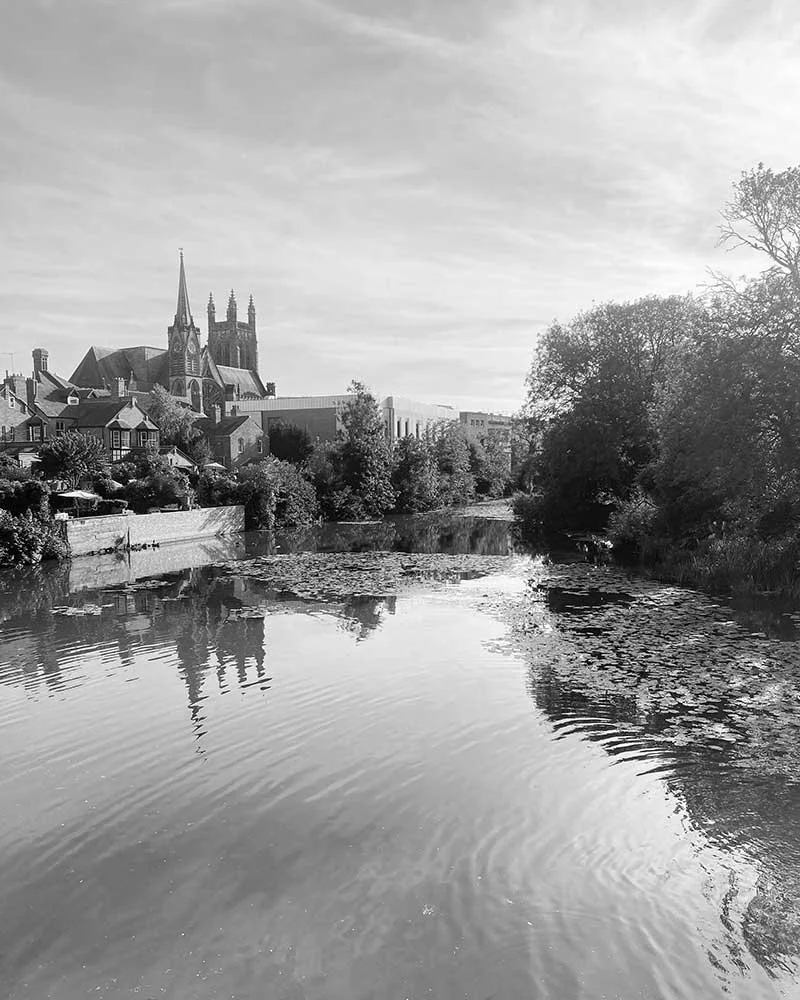 The River Leam in Leamington Spa