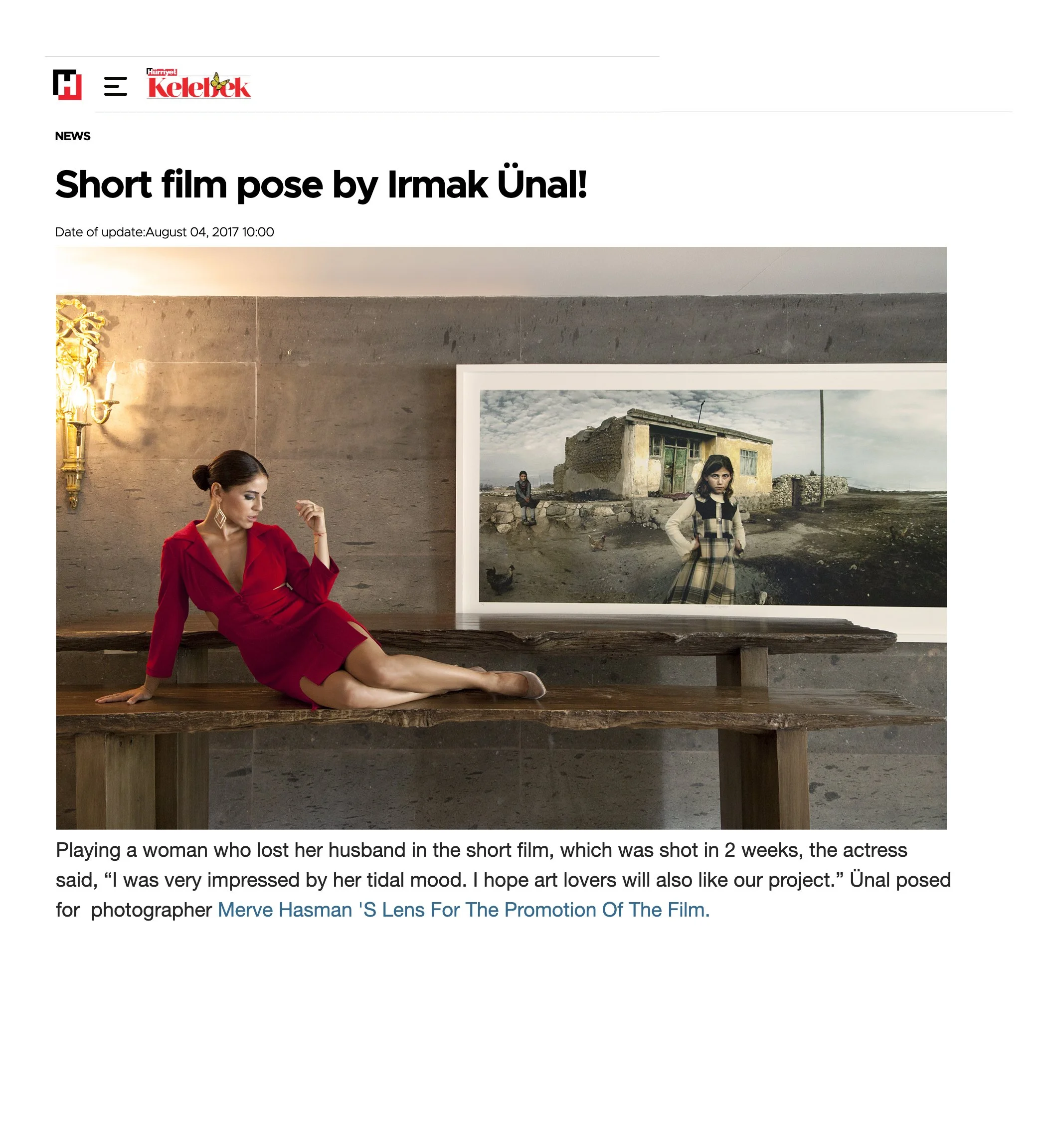 ''IRMAK ÜNAL'' - Hürriyet Newspaper - August 2017