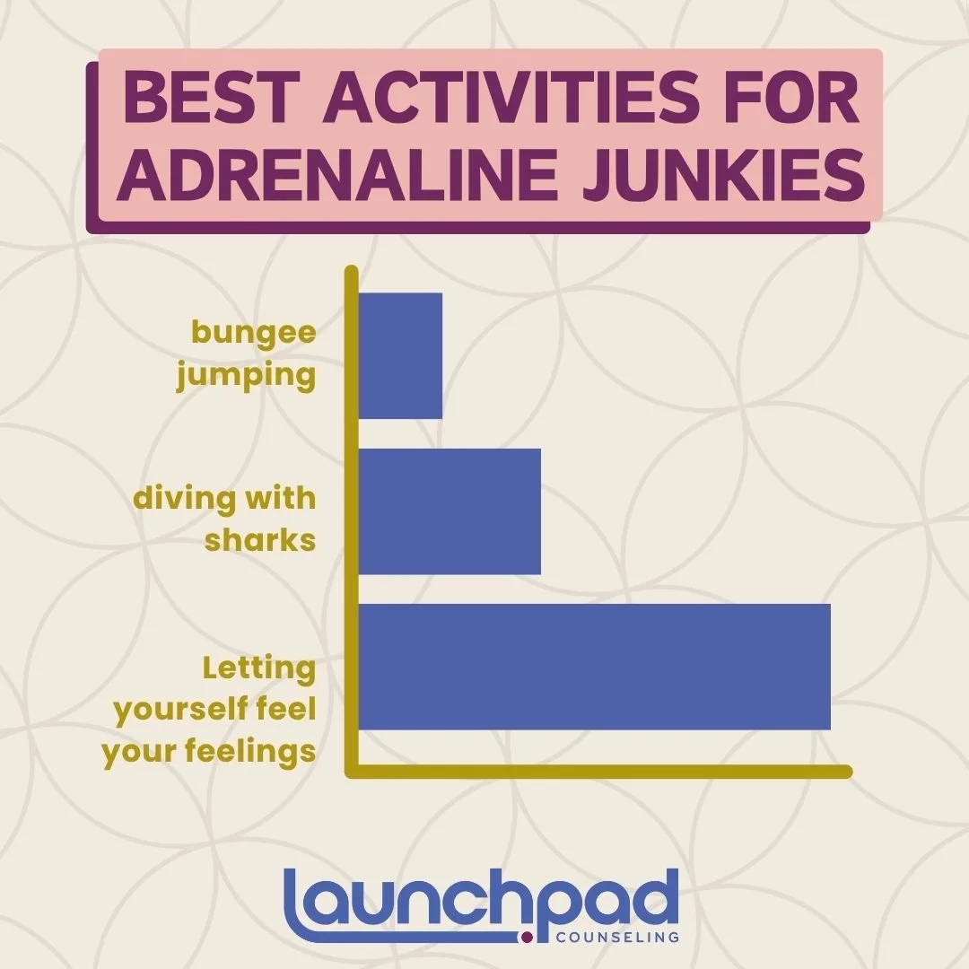 For many on a mental wellness journey, facing certain emotional experiences can feel just as thrilling (and terrifying!) as, say, jumping into an abyss. 😬 Letting yourself truly feel your feelings, especially the uncomfortable ones, can be a huge st