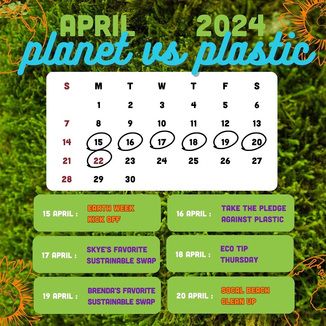Welcome to Earth Week 🌎

We are so excited to have to many fun opportunities for you all to participate in making the Earth a healthier place for all! As we kick off this week we want to introduce the theme of PLASTIC VS PLANET 🚯

Why is this a big