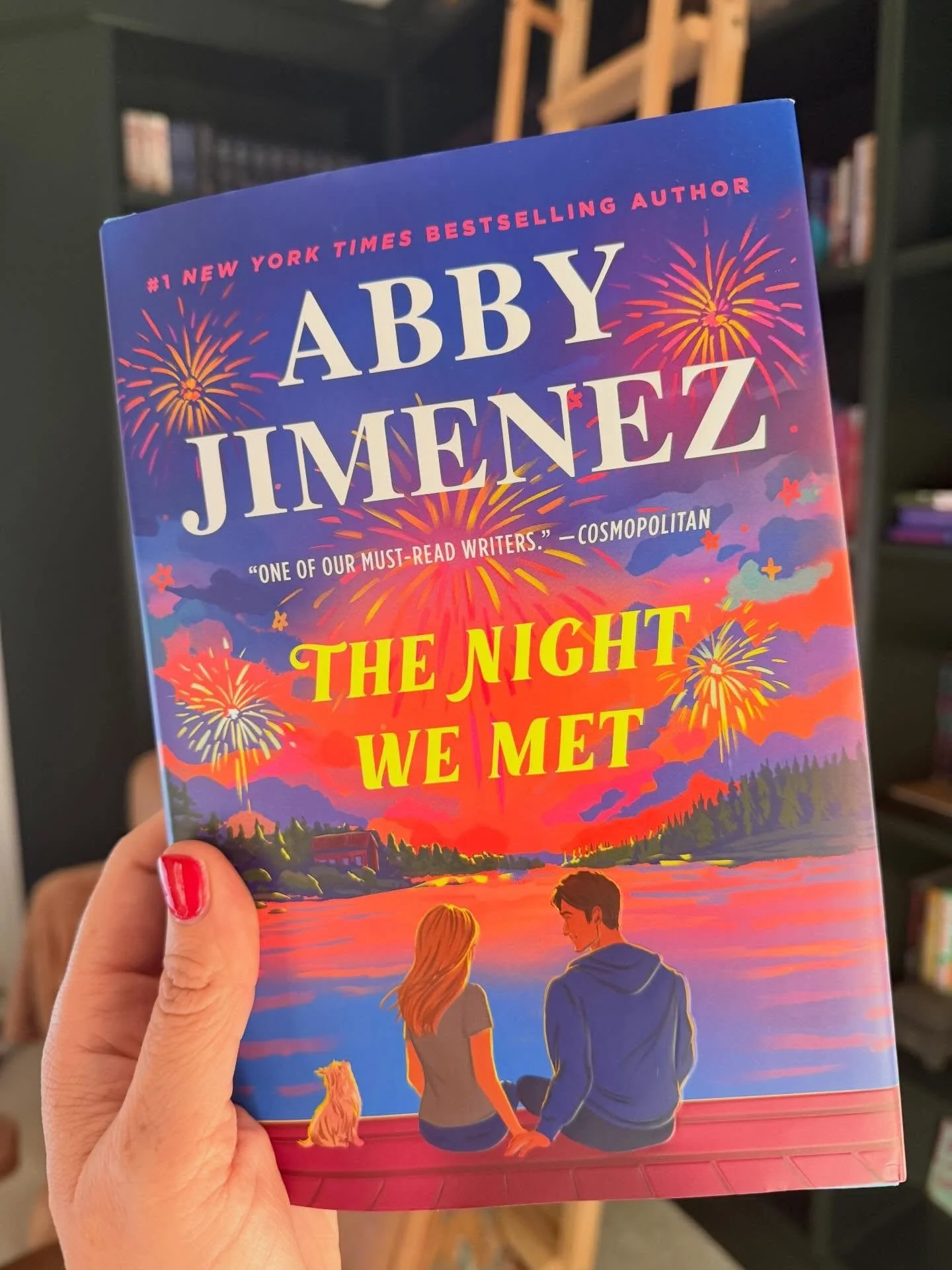 Celebrating my friend @authorabbyjimenez and The Night We Met with a Newsletter Giveaway!! 
Signed by Abby, paw printed by Stuntman Mike and Tess! With illustrated endpapers and sprayed edges! 
Link for my newsletter in my bio! 
Tell me your favorite