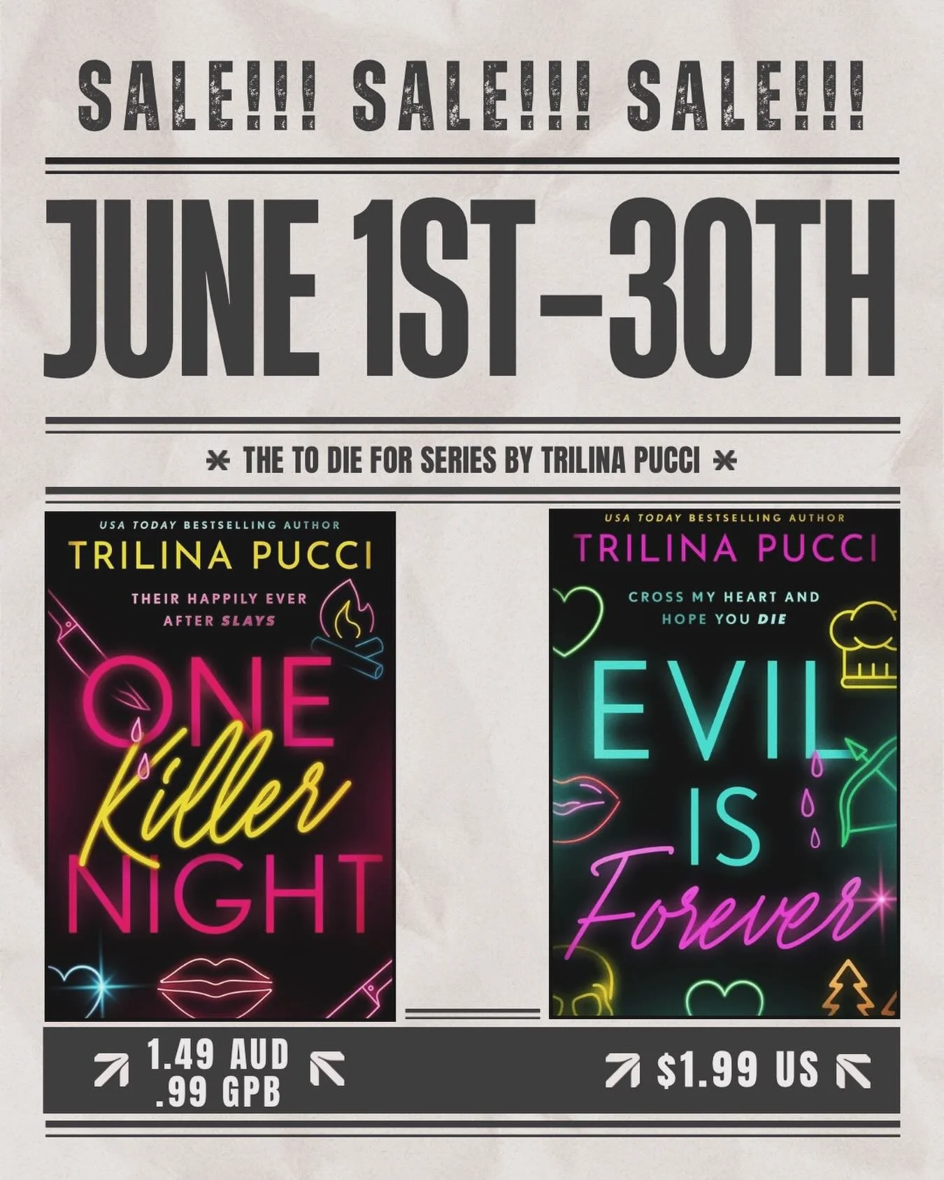 🚨𝗦𝗔𝗟𝗘🚨
𝙄𝙣 𝙩𝙤𝙙𝙖𝙮&rsquo;𝙨 𝙚𝙘𝙤𝙣𝙤𝙢𝙮 𝙬𝙝𝙤 𝙙𝙤𝙚𝙨𝙣&rsquo;𝙩 𝙡𝙤𝙫𝙚 𝙖 𝙙𝙞𝙨𝙘𝙤𝙪𝙣𝙩?!👏💵 𝘼𝙡𝙡 𝙤𝙛 𝙅𝙪𝙣𝙚 𝑶𝒏𝒆 𝑲𝒊𝒍𝒍𝒆𝒓 𝑵𝒊𝒈𝒉𝒕 𝙖𝙣𝙙 𝑬𝒗𝒊𝒍 𝑰𝒔 𝑭𝒐𝒓𝒆𝒗𝒆𝒓 𝙬𝙞𝙡𝙡 𝙗𝙚 𝙤𝙣 𝙨𝙖𝙡𝙚!! 𝙈𝙖𝙠𝙚 𝙨𝙪𝙧𝙚