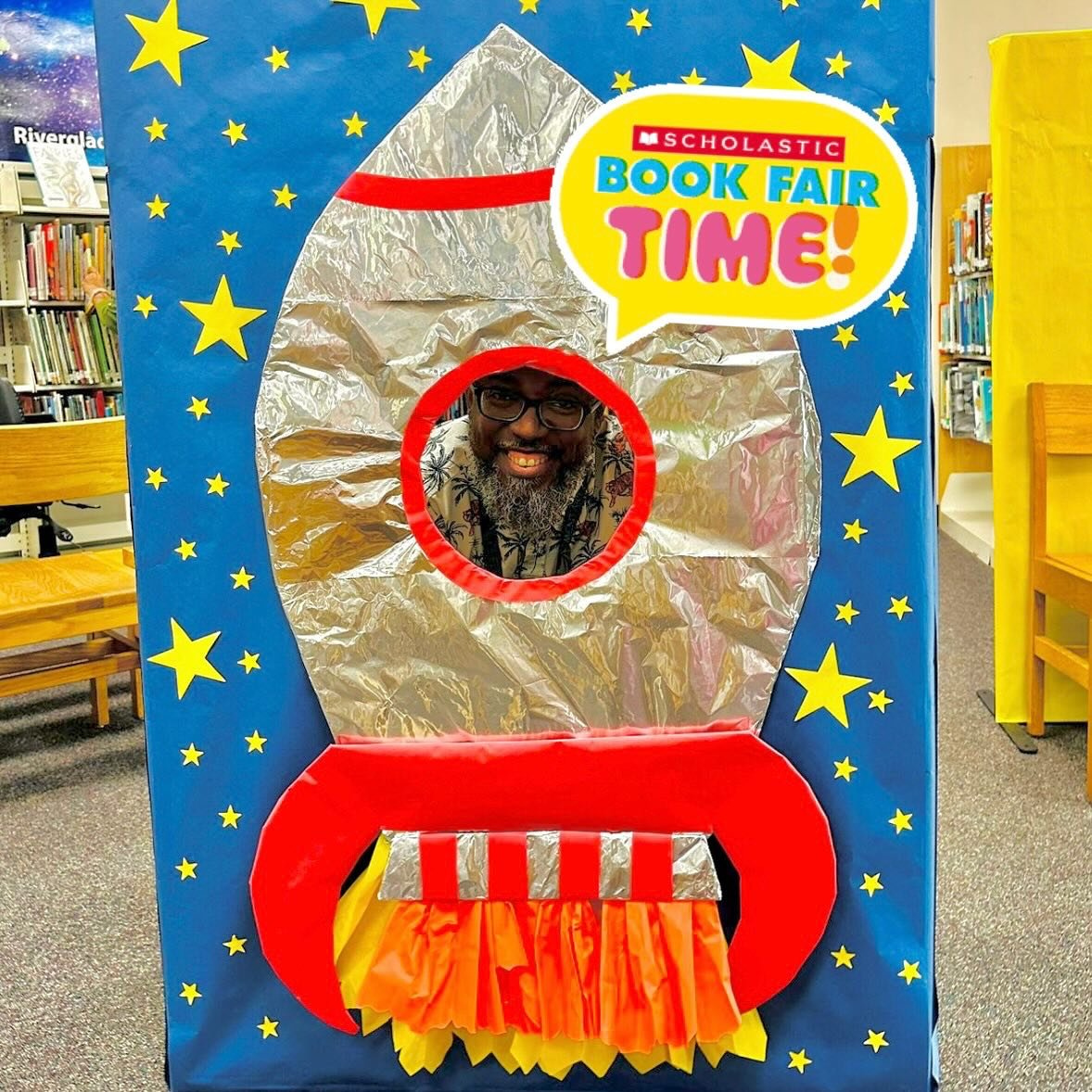 Mr. Duhart is here giving us a sneak peek into this spring&rsquo;s space travel-themed Book Fair&hellip; because reading is out of this world! Book Fair starts Friday! Ask your teacher when your child&rsquo;s class will visit. For more details and in