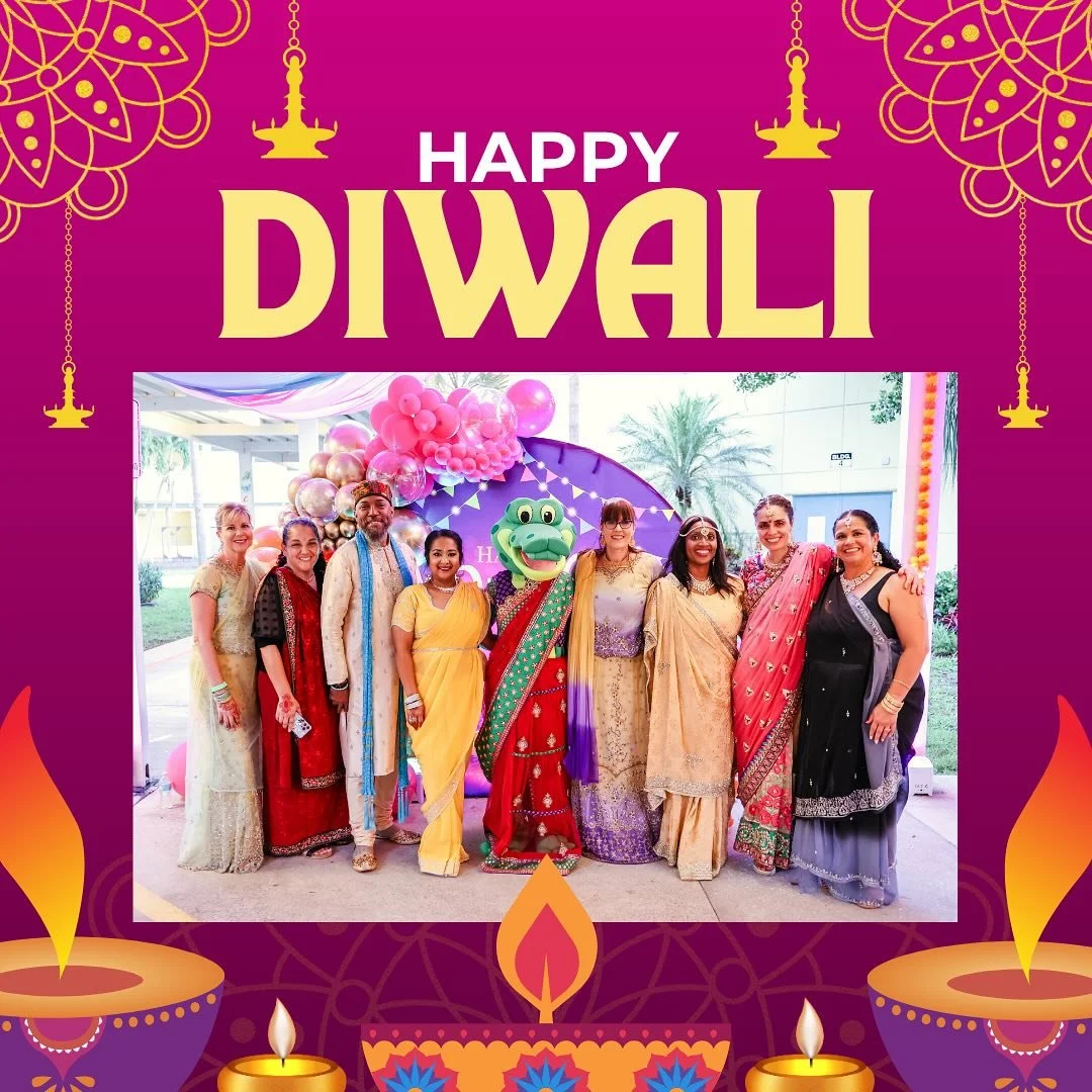 Happy Diwali to our gator families who celebrate! Wishing love, light, and laughter to all. 🐊🪔