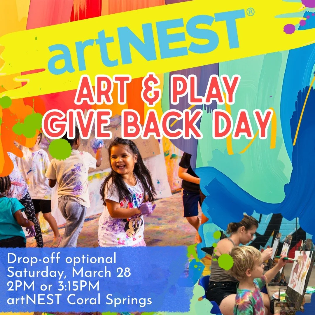 Enjoy an artNEST experience of canvas painting, slime making and splash room fun!
20% of proceeds with go back to Riverglades! Register at the link in our bio.

ArtNest Coral Springs (8218 Wiles Rd, Coral Springs)
Saturday, March 28
Choose from 2 tim