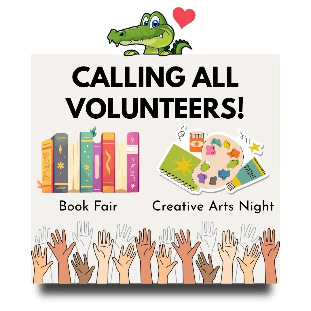 Calling all volunteers! New opportunities to help out with Book Fair and Creative Arts Night setup are posted at www.rivergladespta.com/volunteer. Come and join us for an hour or two - thank you for your support!