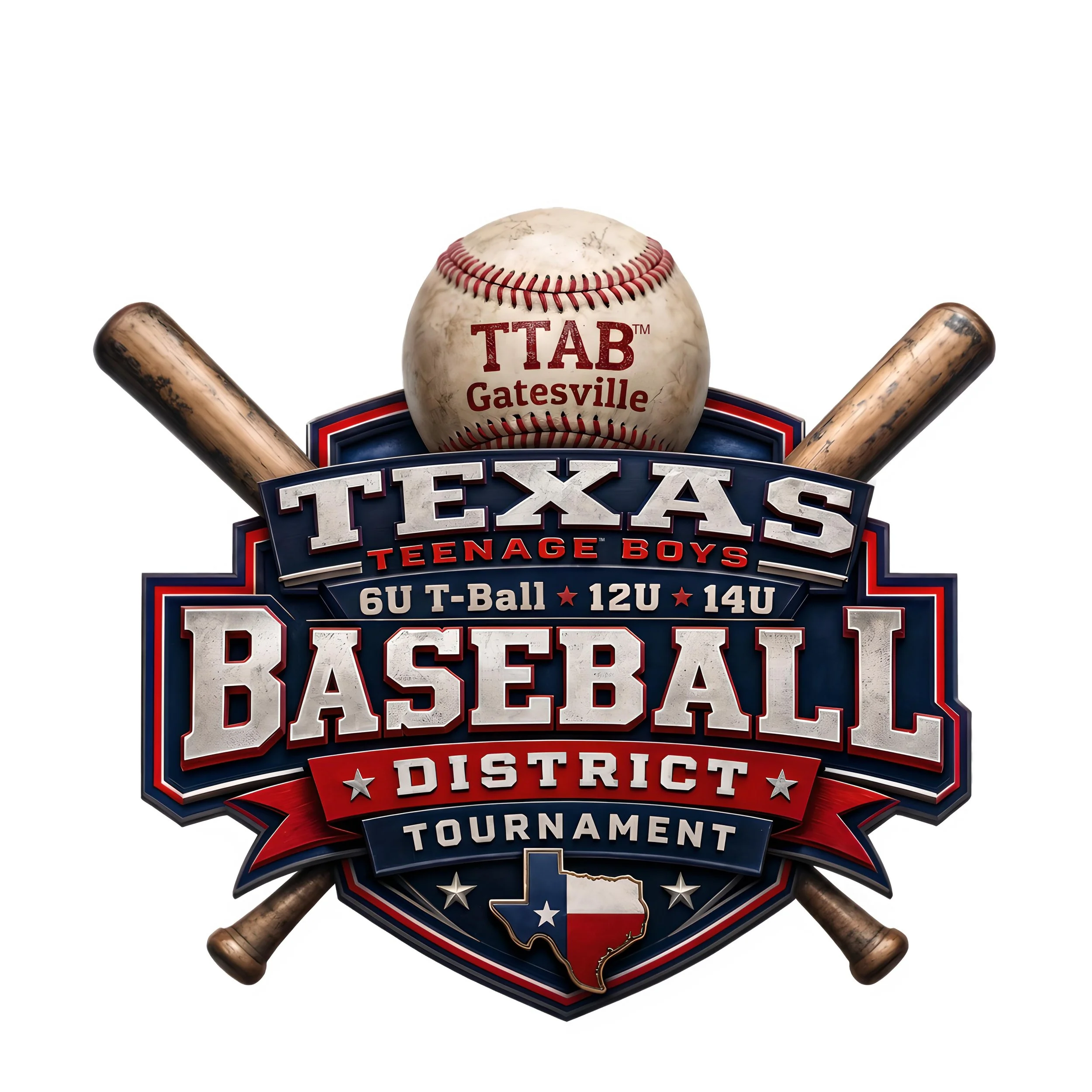 TTAB 6U TBall, 12U & 14U 2026 District Tournament Shirt ~ Gatesville