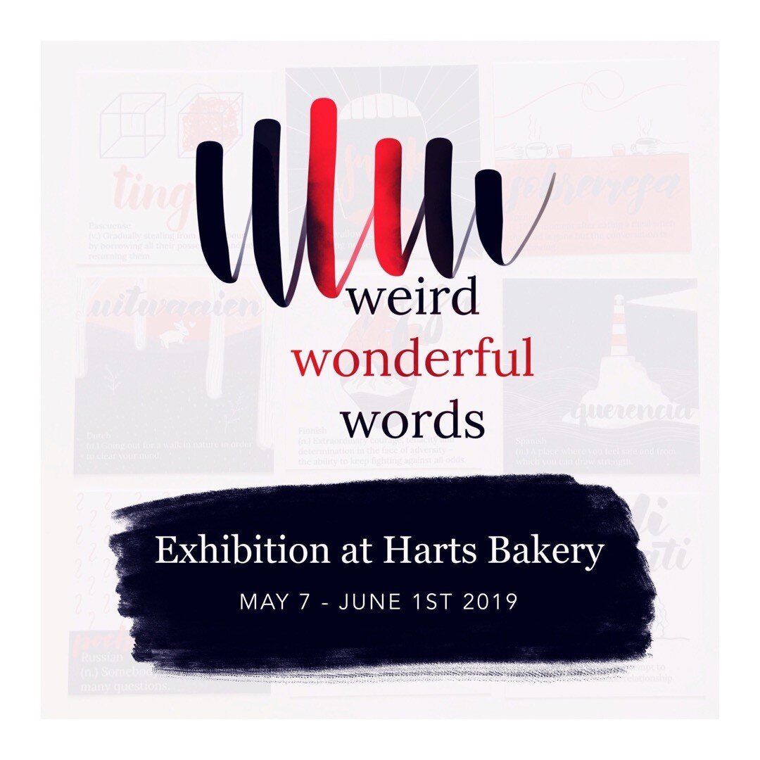 I am delighted to announce that I will be exhibiting my Weird Wonderful Words project at Harts Bakery in Bristol.
⠀
If you are in Bristol, come and get something sweet at Harts Bakery and explore my 100 unique illustrations, from Tuesday 7th of May t