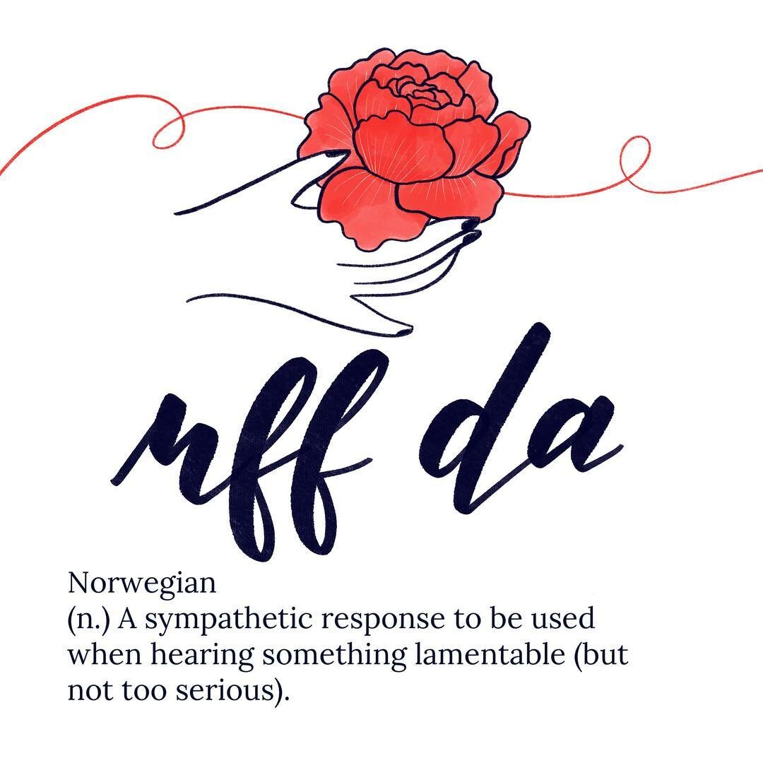 The Norwegian uff da is a way of saying &ldquo;I&rsquo;m sorry to hear that&rdquo;. 87/100.⠀
.⠀
.⠀
.⠀
.⠀
.⠀
#The100DayProject #100daysofweirdwonderfulwords #The100DayProject2018 #handlettering #lettering #calligraphy #letteringlover #calligraphylover