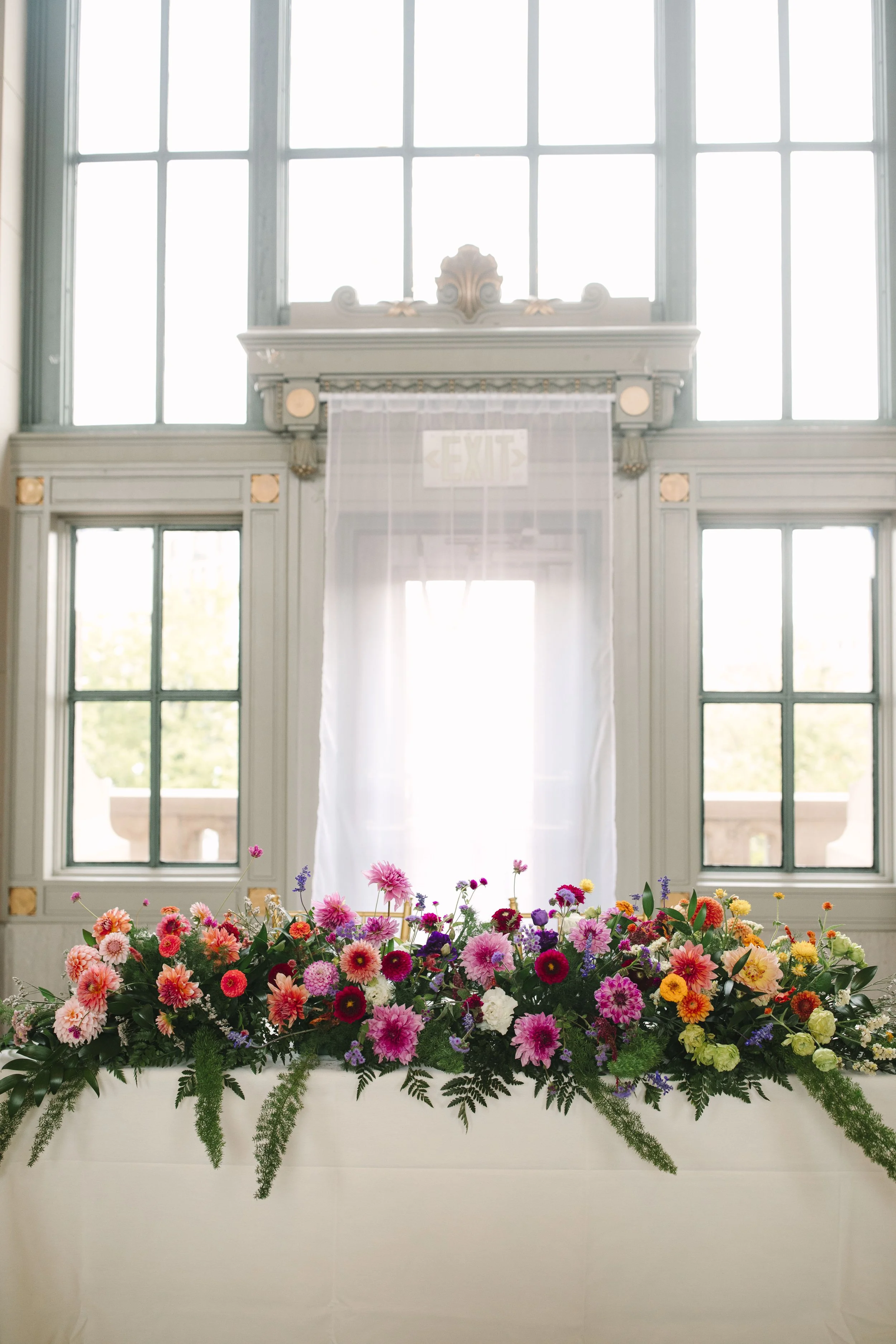Seattle inspired, dahlia drenched fall wedding at the train station