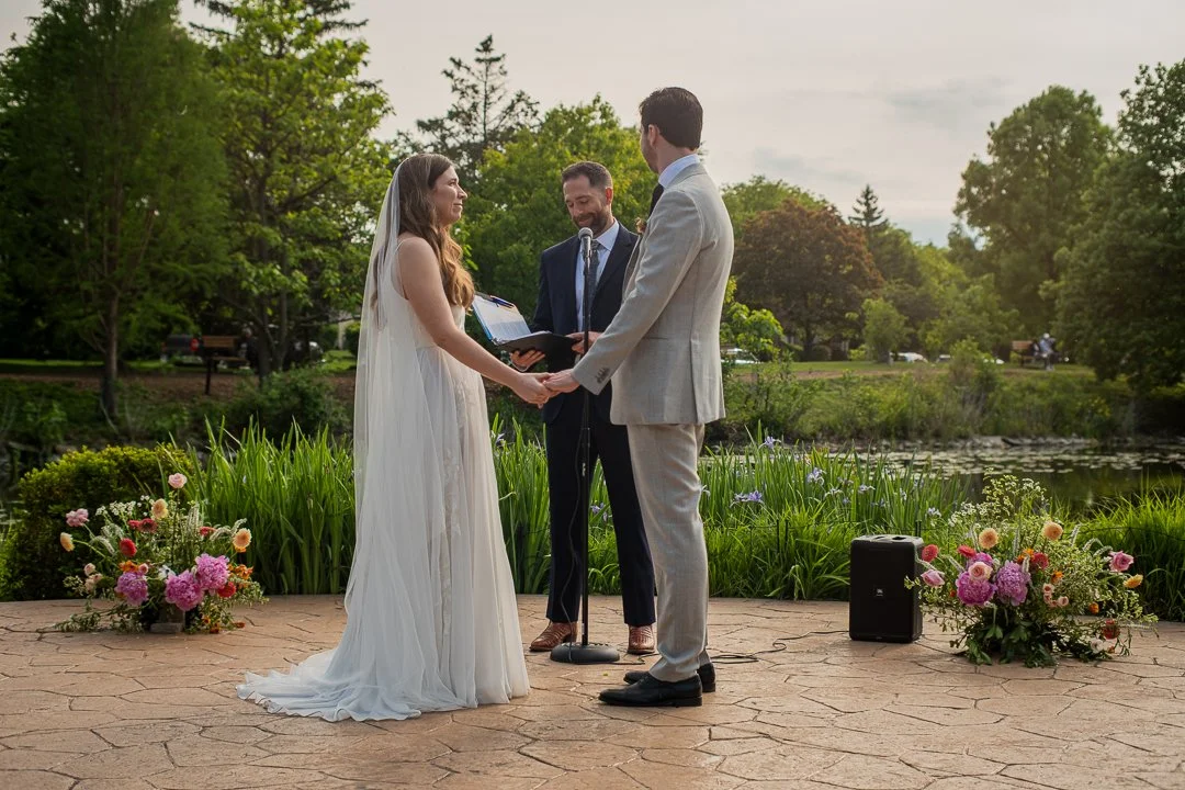 We love when ceremony flowers feel natural to the setting