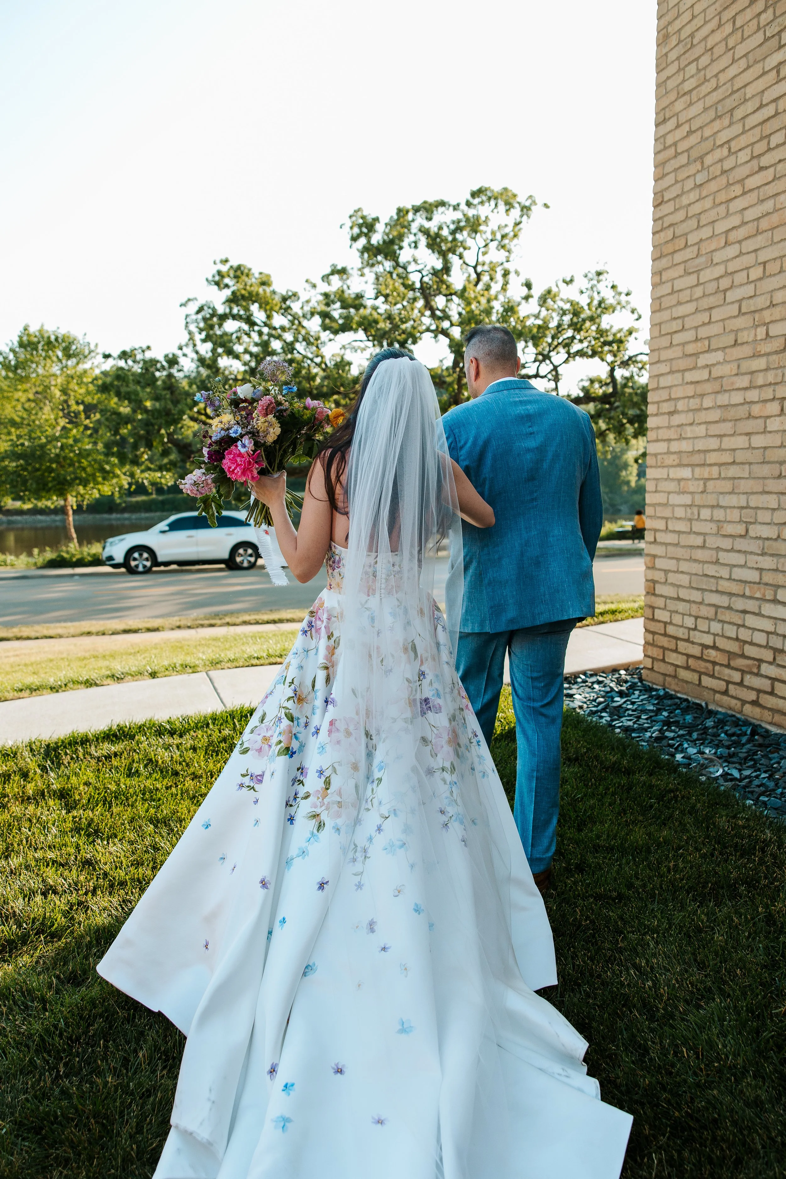 You and your love, flowers in hand