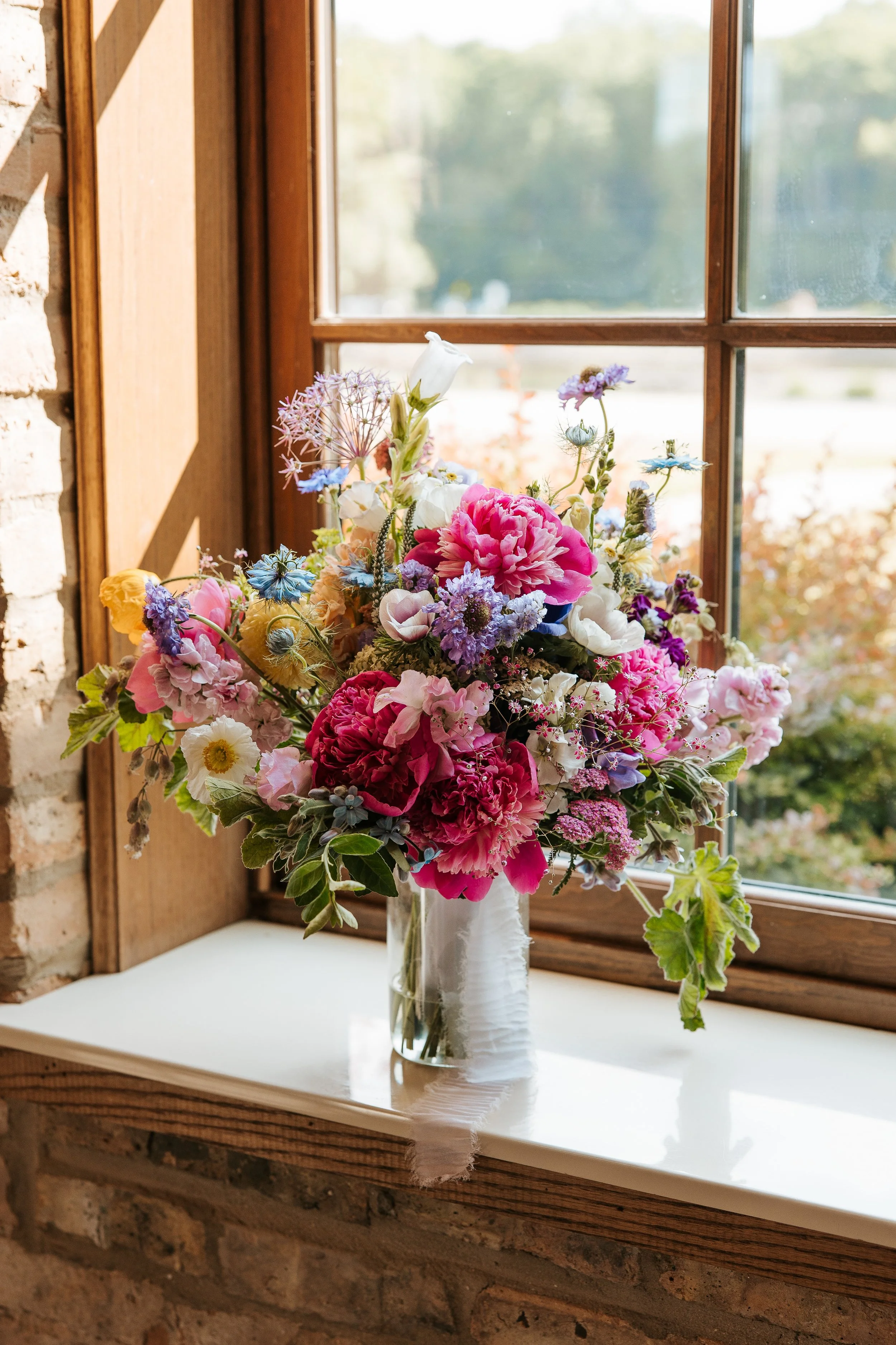Color drenched, peony filled spring wedding
