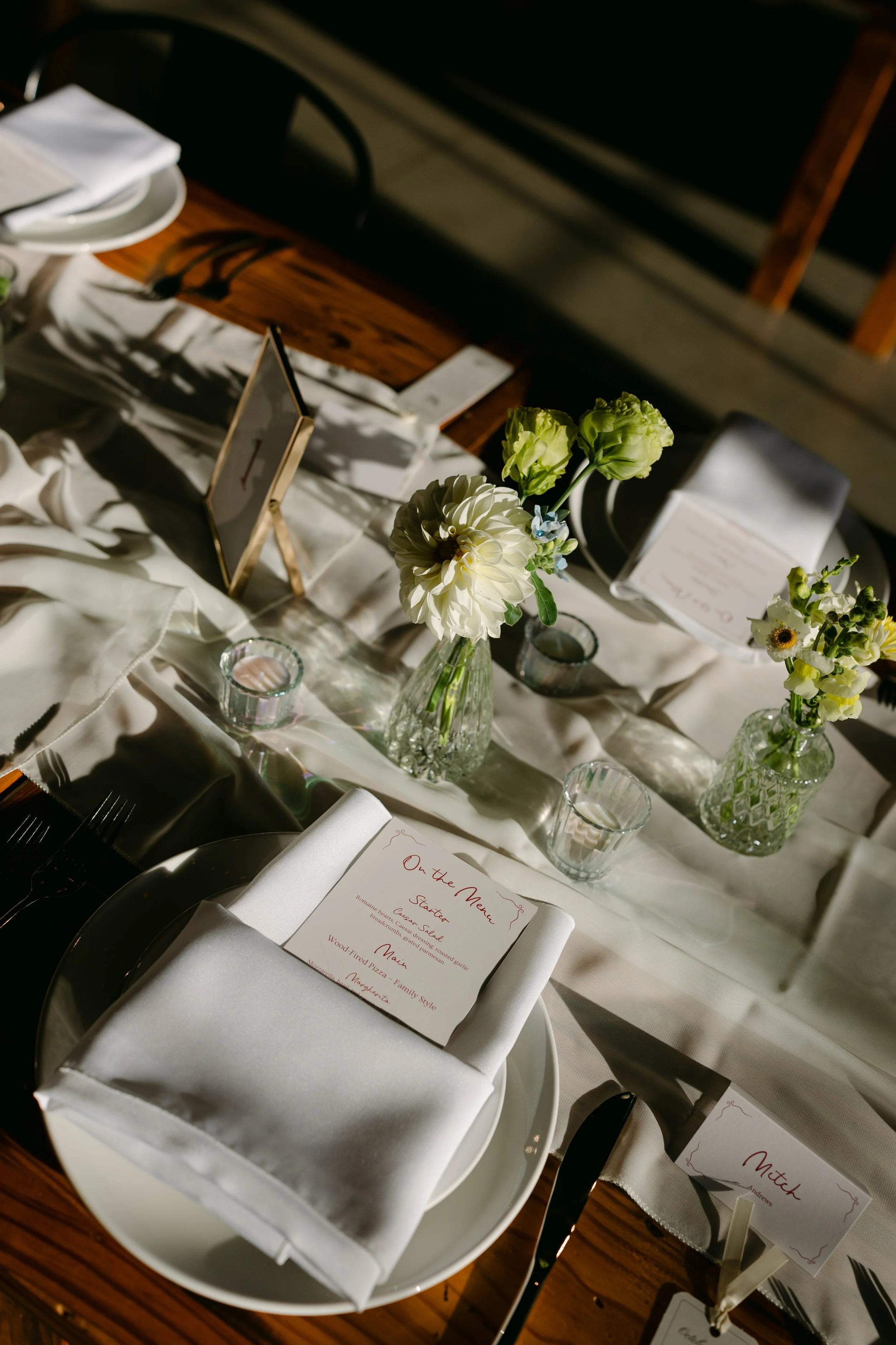 Bud vases setting a mood