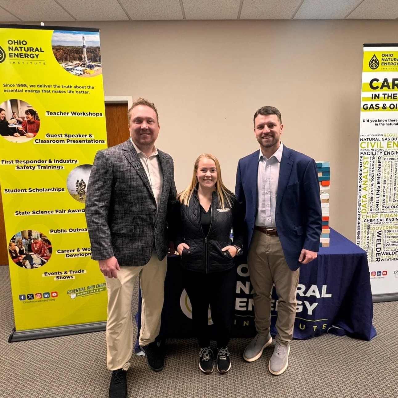 Yesterday, Mandolyn was at Utica Shale Academy, and today Shawn was at Brecksville-Broadview Heights High School, part of @bbhschools, for their annual career fair!