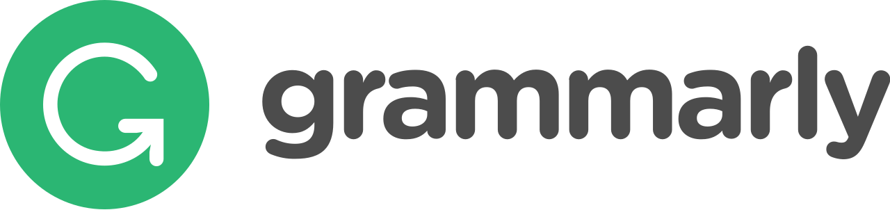 Grammarly logo with a green circle containing a white checkmark and the word 'grammarly' in lowercase black letters