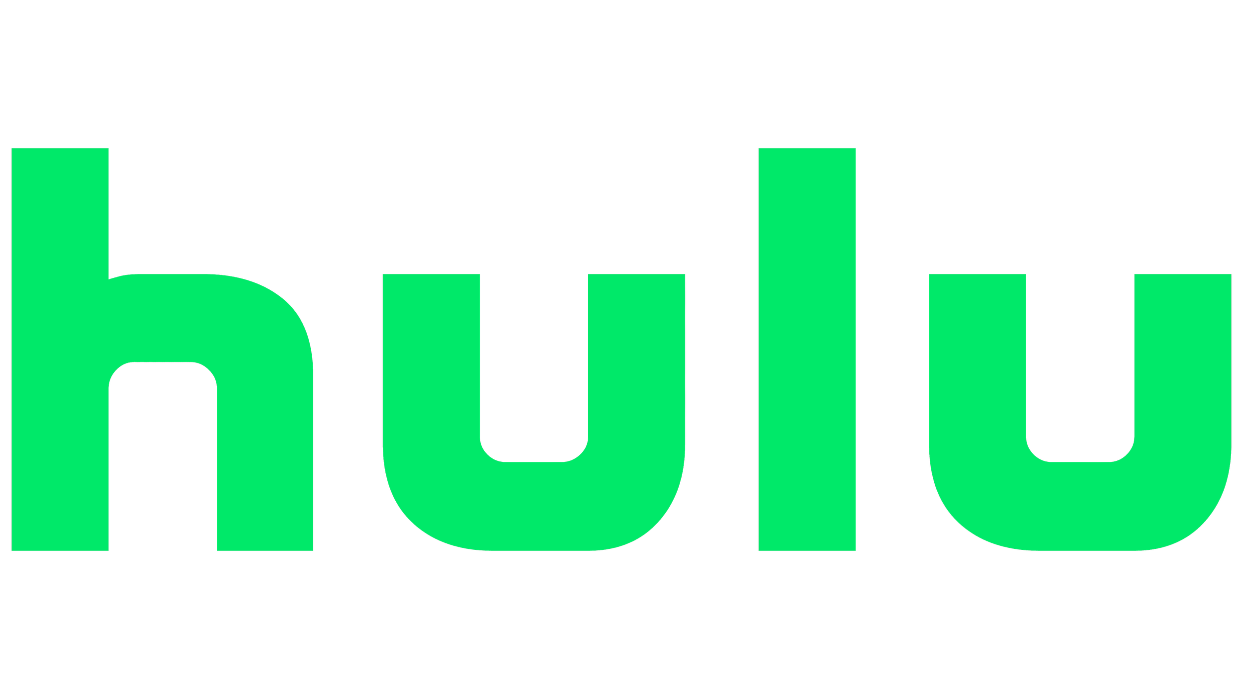 The word "hulu" written in green lowercase letters on a black background.