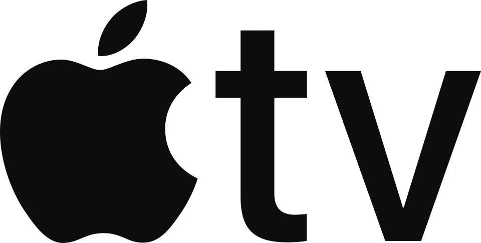 Black Apple logo next to 'plus' sign and 'tv' text, representing Apple TV branding.