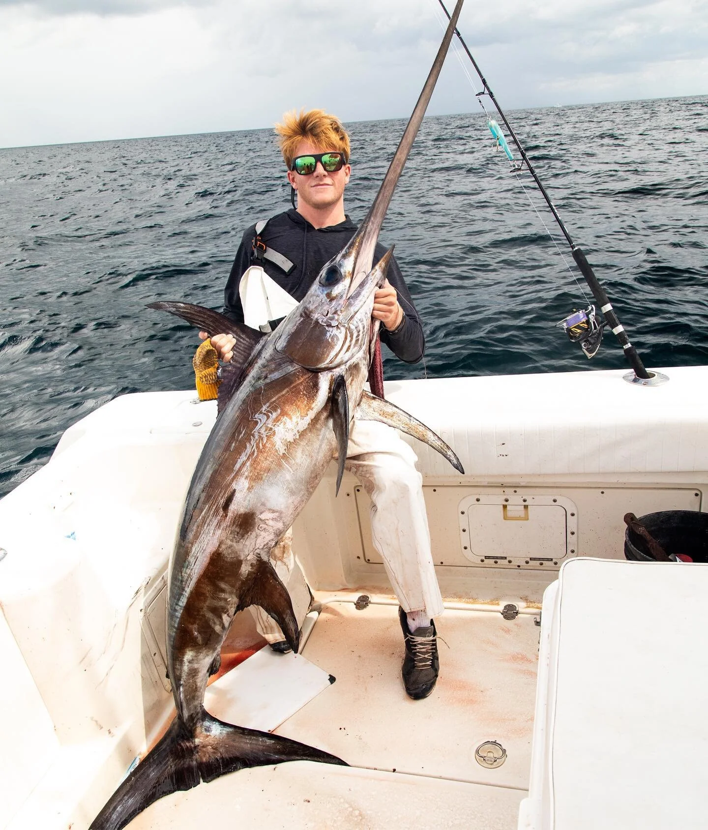 This prop charger found the gaffs quicker than he could make a run to get away. #swordfish #offshore #fishing #gladiator
