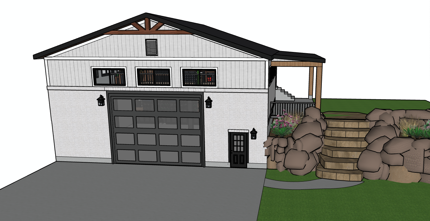 We designed this 40x40 shop/shed with a loft for woodworking tools.