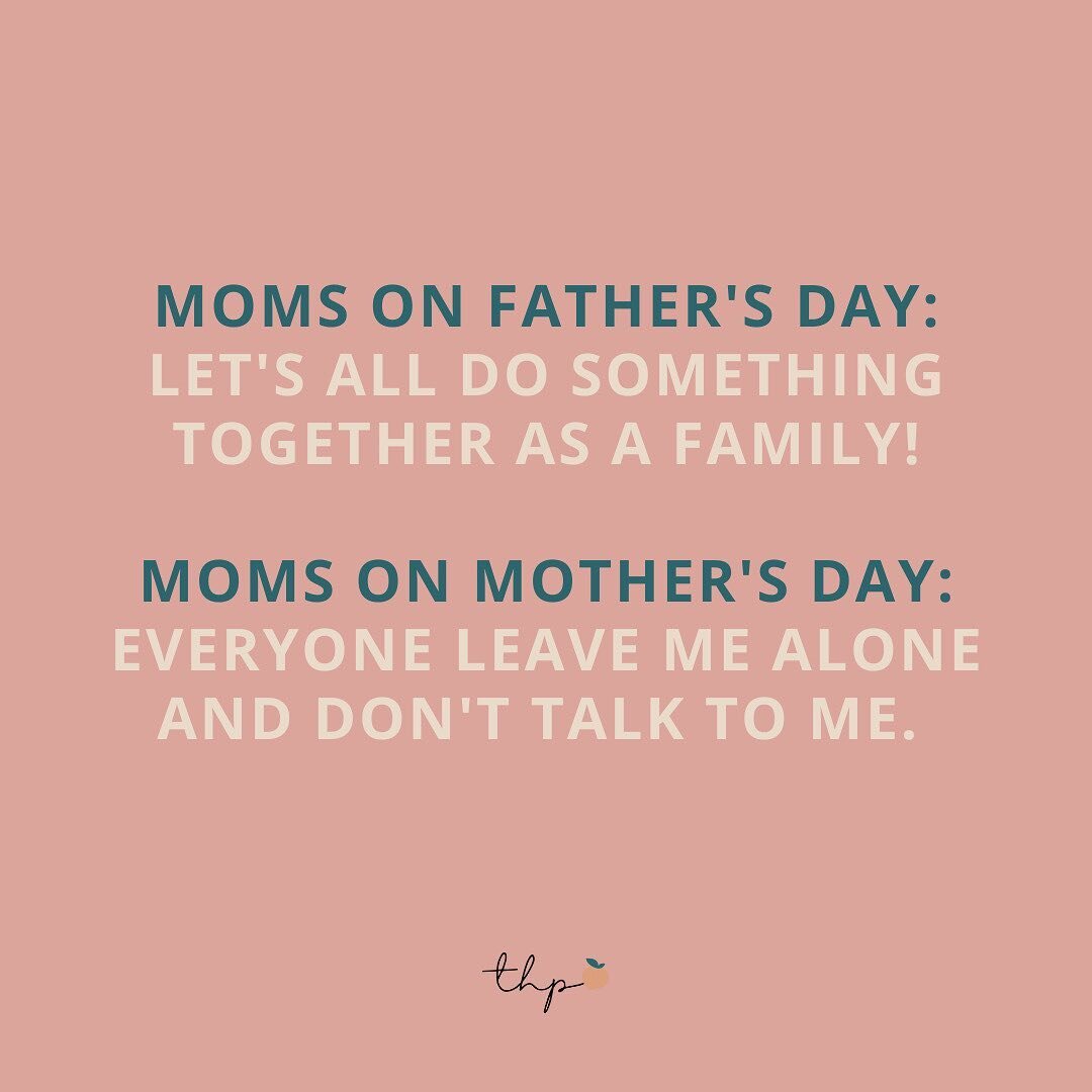 I think it's pretty telling that...
⠀⠀⠀⠀⠀⠀⠀⠀⠀
Moms don't want anything fancy for Mother's Day. We just want a B R E A K.
⠀⠀⠀⠀⠀⠀⠀⠀⠀
In my newsletter today I talk about &quot;the perfect mother.&quot;
⠀⠀⠀⠀⠀⠀⠀⠀⠀
The one who is void of pain and doesn't e