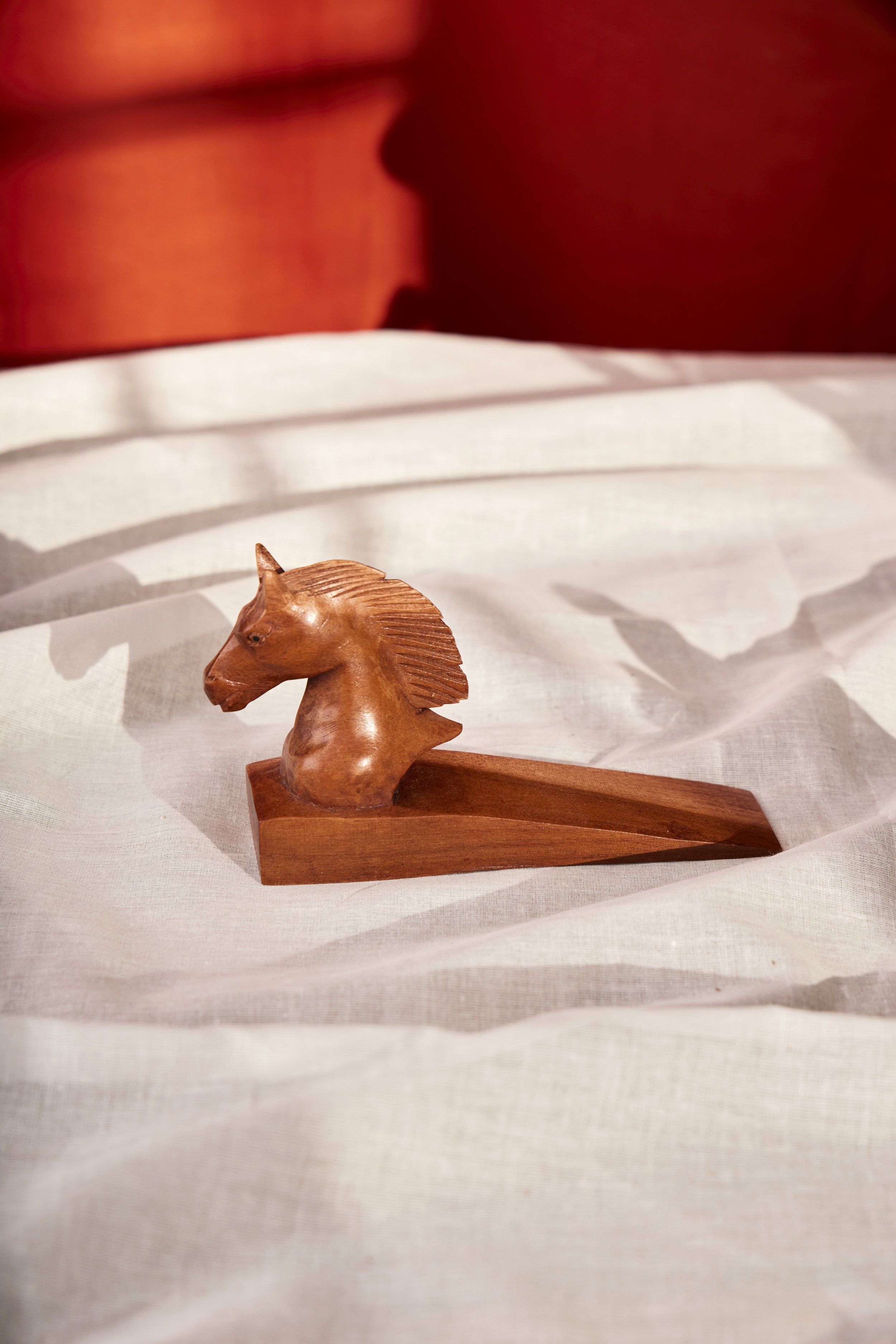 Wooden Horse Door Stop