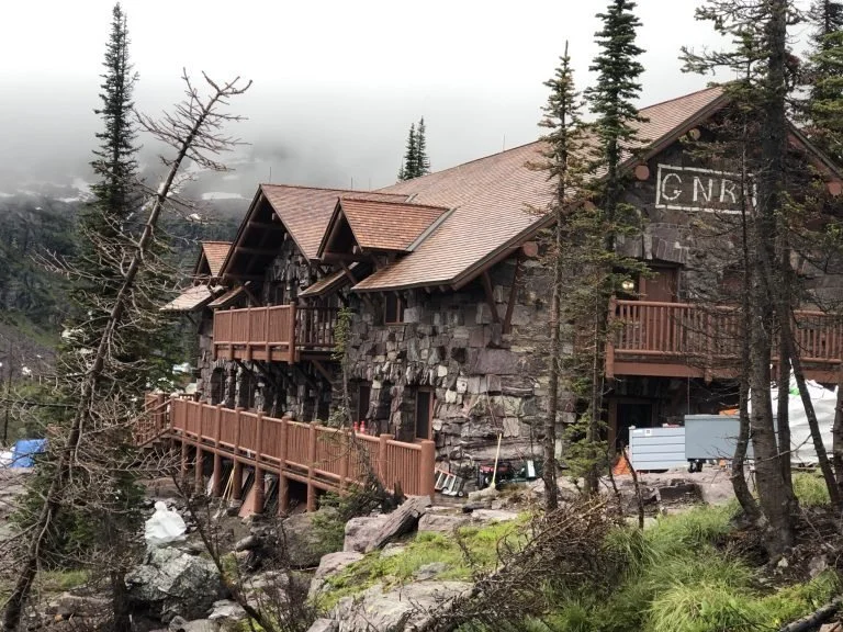 Restored dormitory on eve of reopening after 2017 fire, Sperry Chalet, July 2020. Photo courtesy Glacier National Park