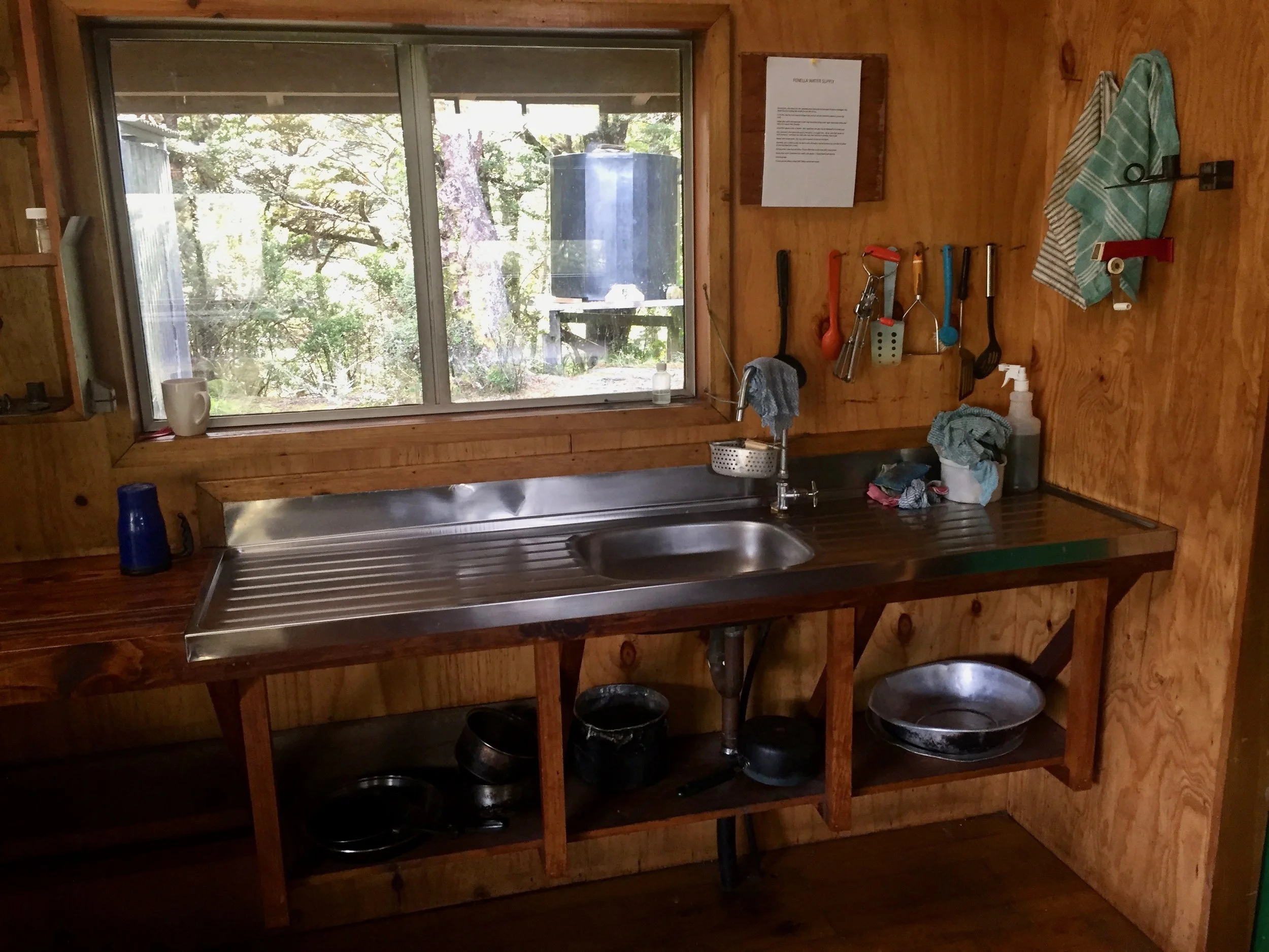 Sink in Fanella’s Hut, a serviced hut