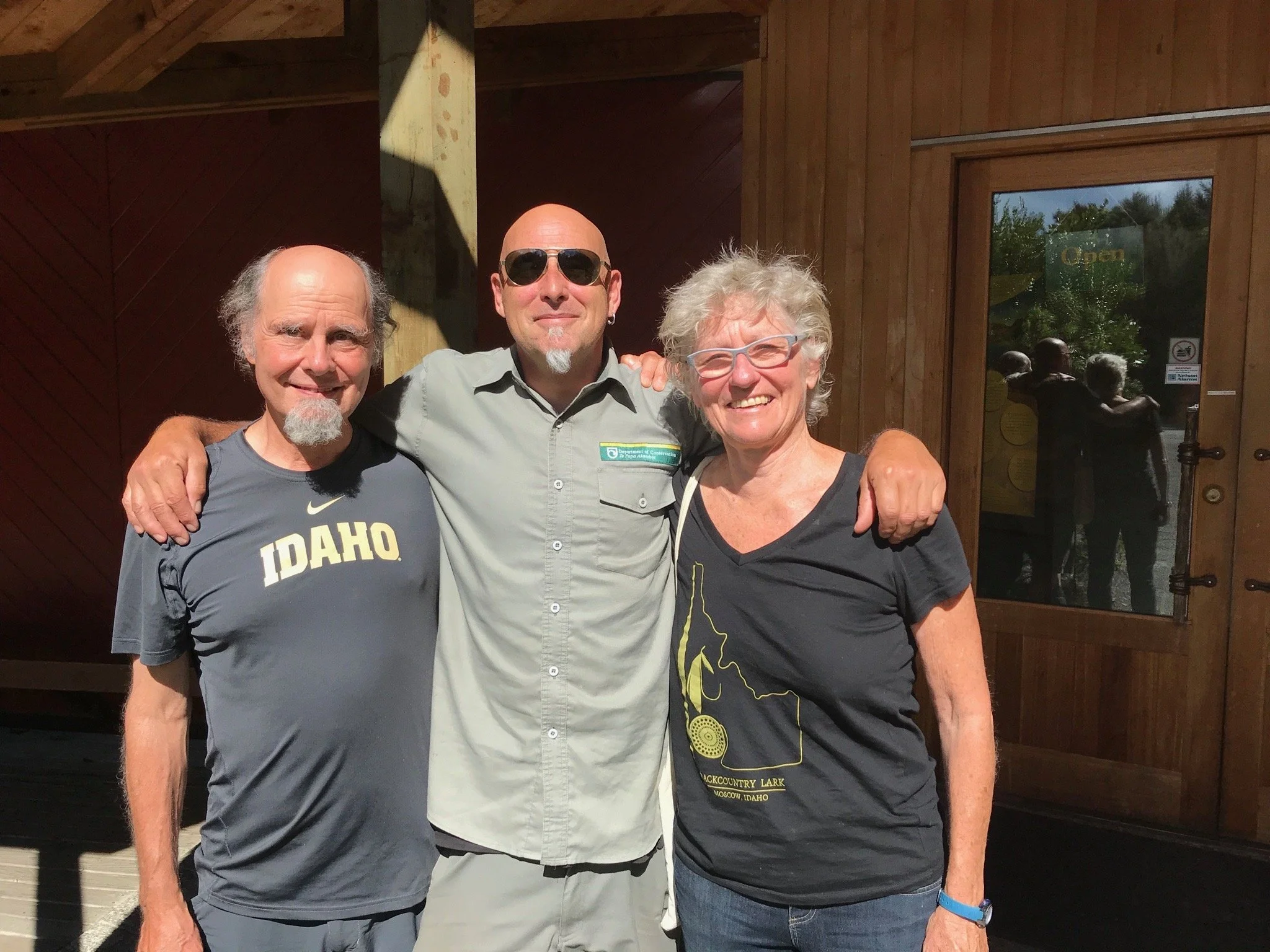 With Jake, a DoC trainer of volunteer hut wardens