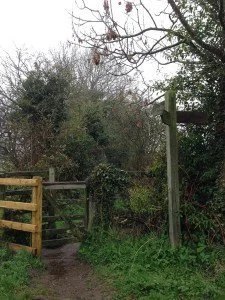 Waymark and Gate, St. Oswald’s Way © Amanda Wagstaff 2016