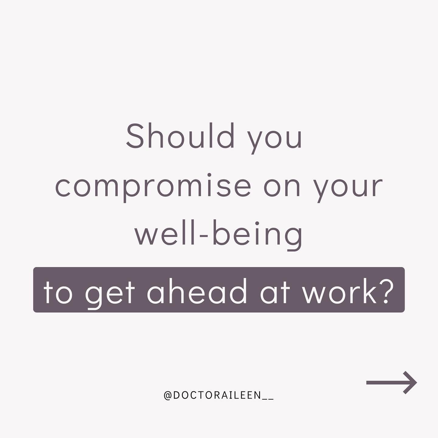 Should you compromise on your well-being to get ahead at work?⁠
⁠
I was chatting with a lawyer yesterday, she&rsquo;d made partner at her firm and finally had it all.⁠
⁠
But there was one problem - her well-being had suffered.⁠
⁠
This lady was in a v