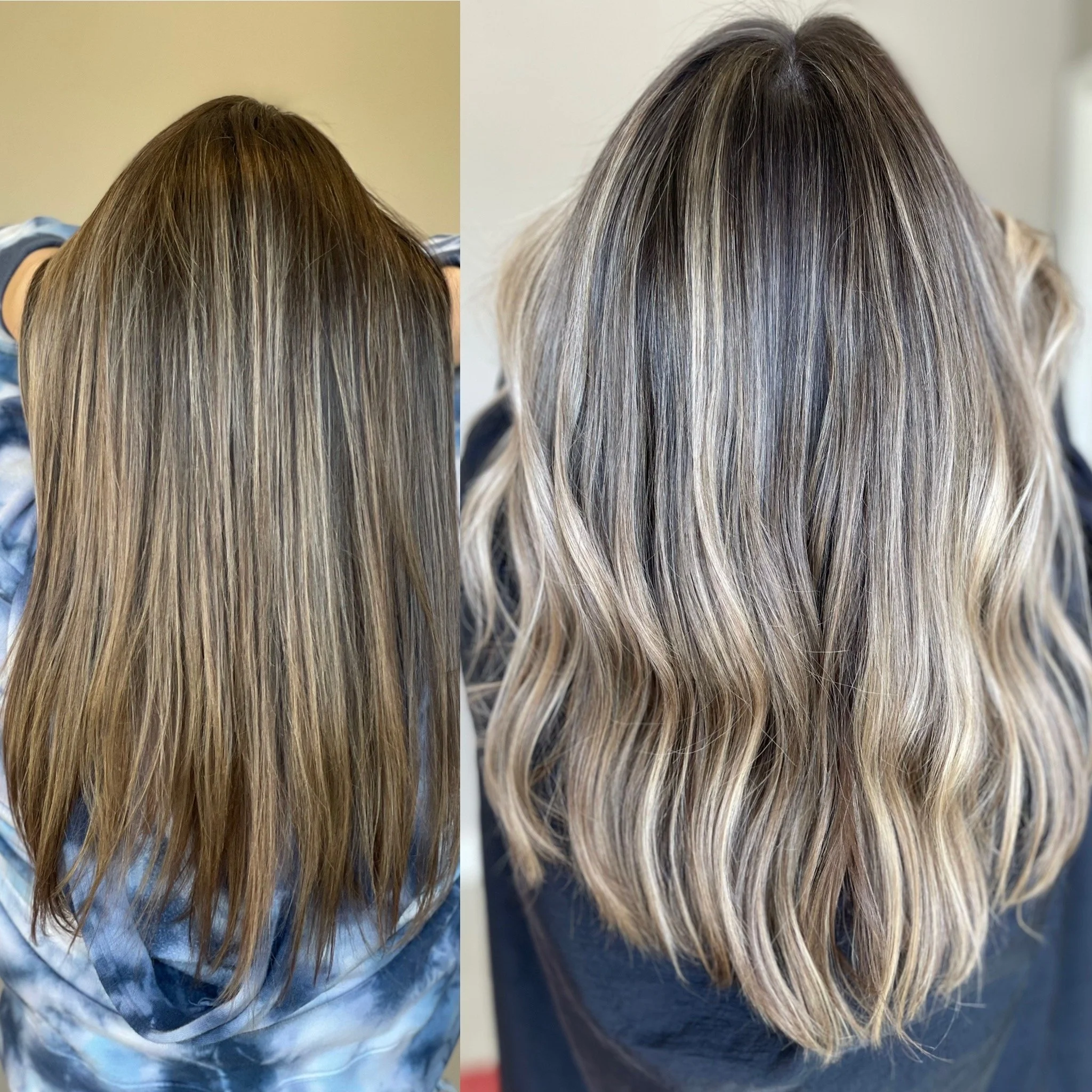 Before and after balayage