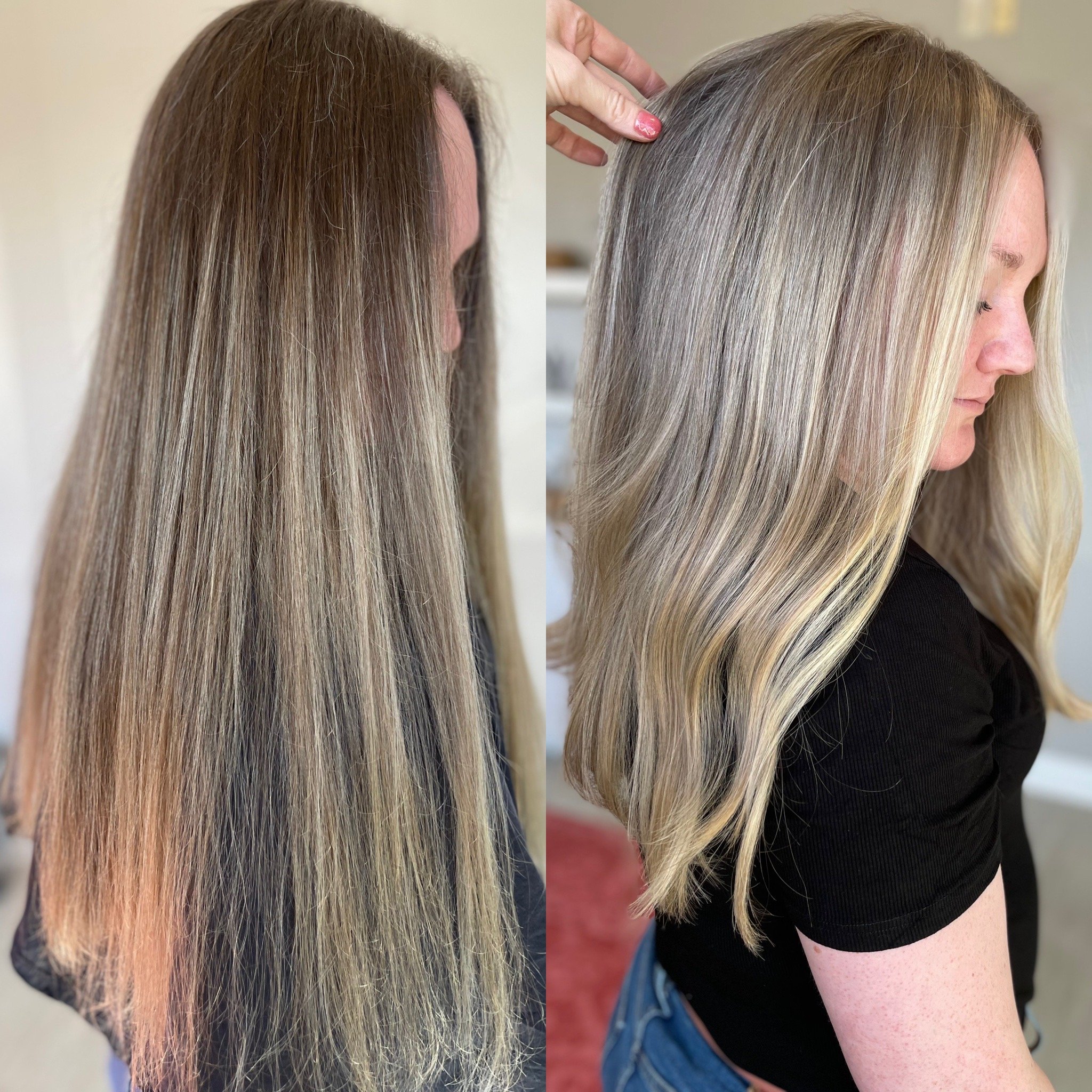 Blonde transformation before and after