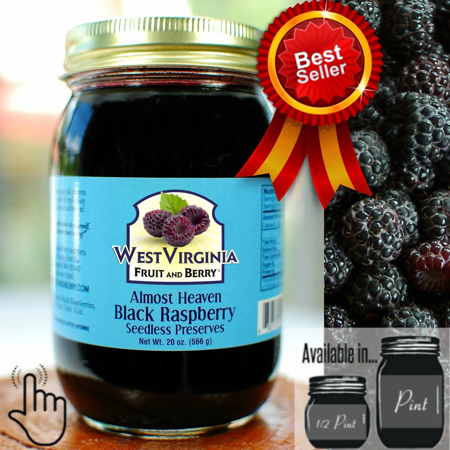 Almost Heaven Black Raspberry™ Seedless Preserves — West Virginia