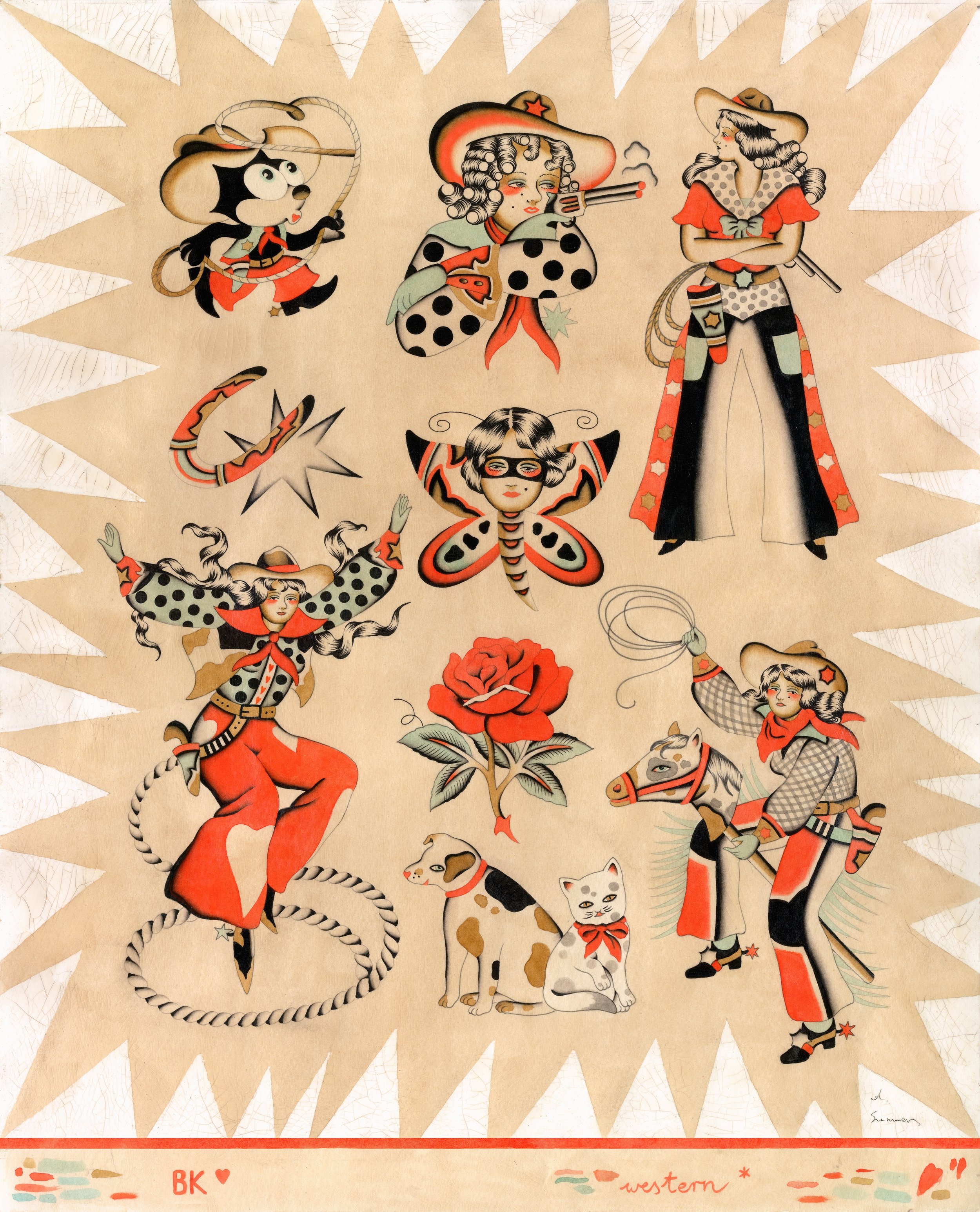 Howdy everyone, it almost time for the @trueblue_tattooconvention and I can&rsquo;t wait to see you all there 🐴 I am bringing these prints plus a surprise one! Oh and I ve got western Tshirts too. In pink! 🧚🏼&zwj;♀️ 
Also these are all wannados so