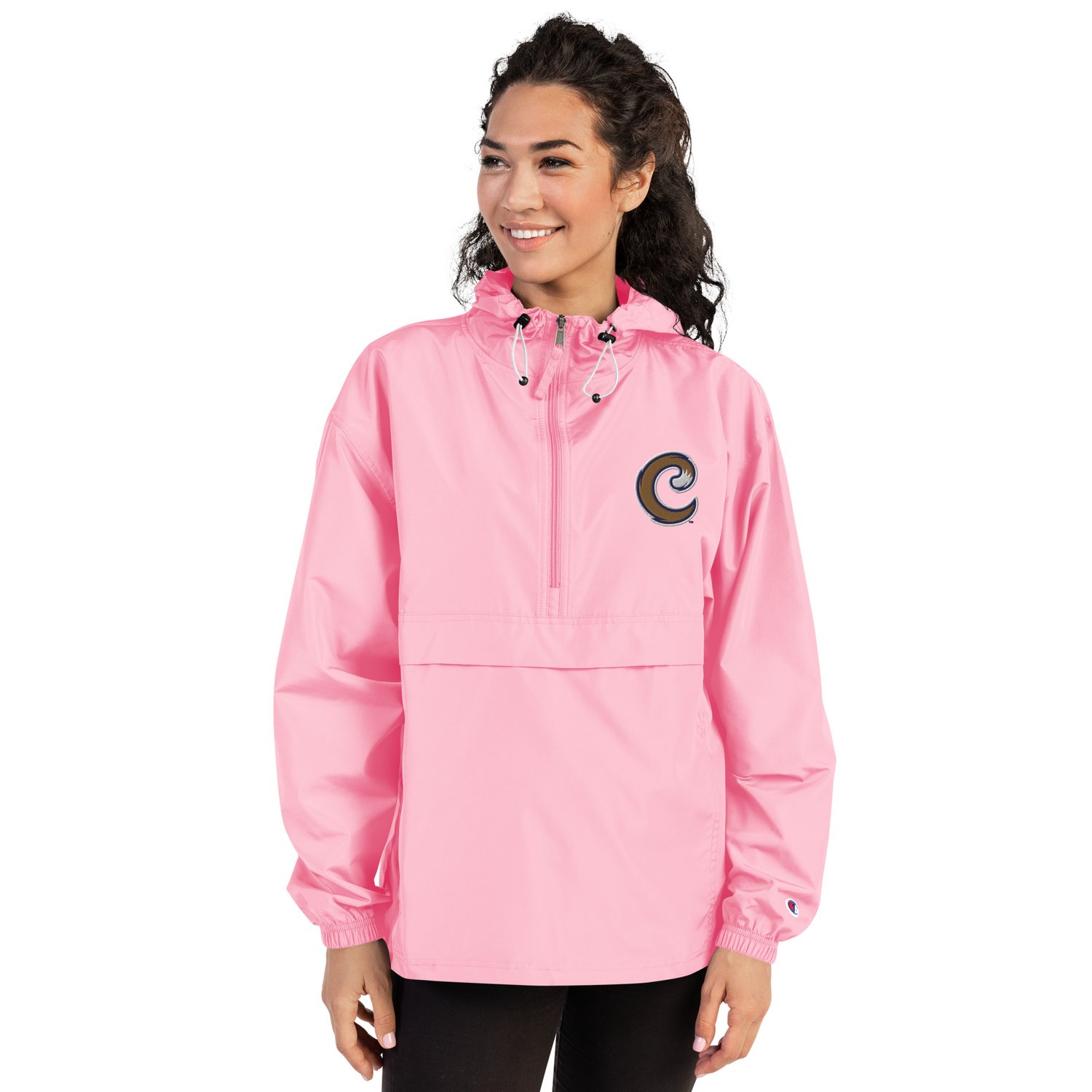 Champion Brand Embroidered Packable Jacket Cougar C Tail Logo