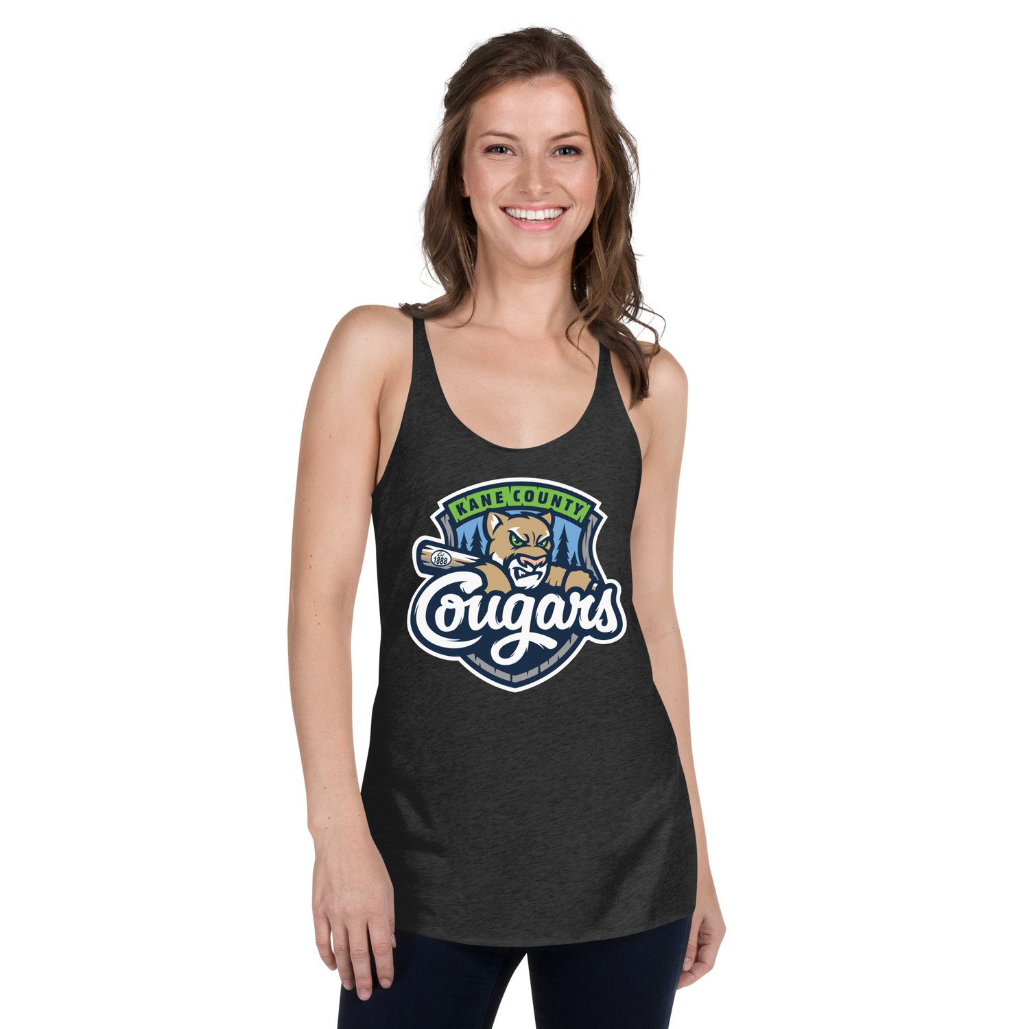 Women's Racerback Tank Cougars Primary Logo — Kane County Cougars